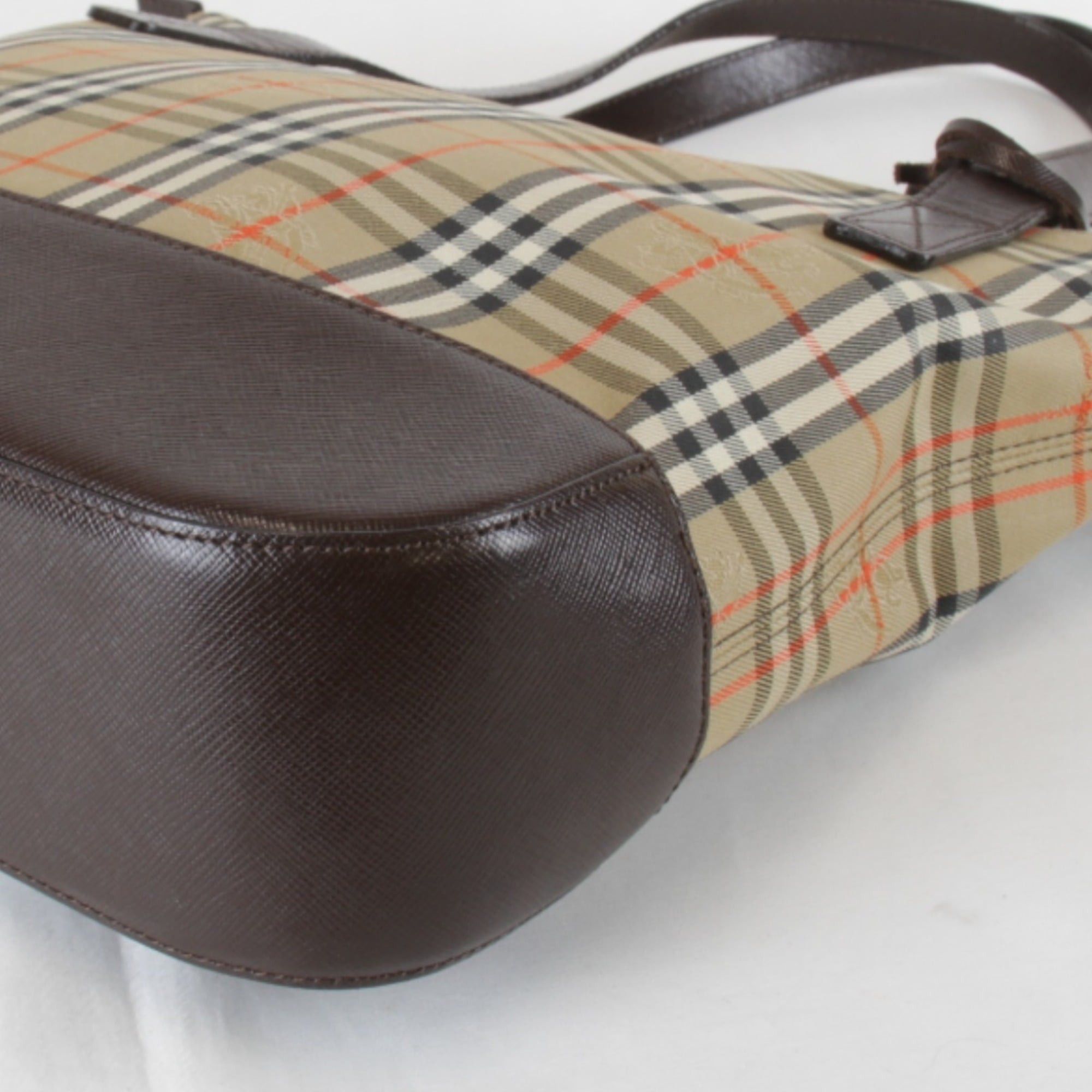 Burberry BURBERRY Nova Check Shadow Horse Tote Bag, Canvas Leather, Beige, Women's Size ONE SIZE - 3 Thumbnail