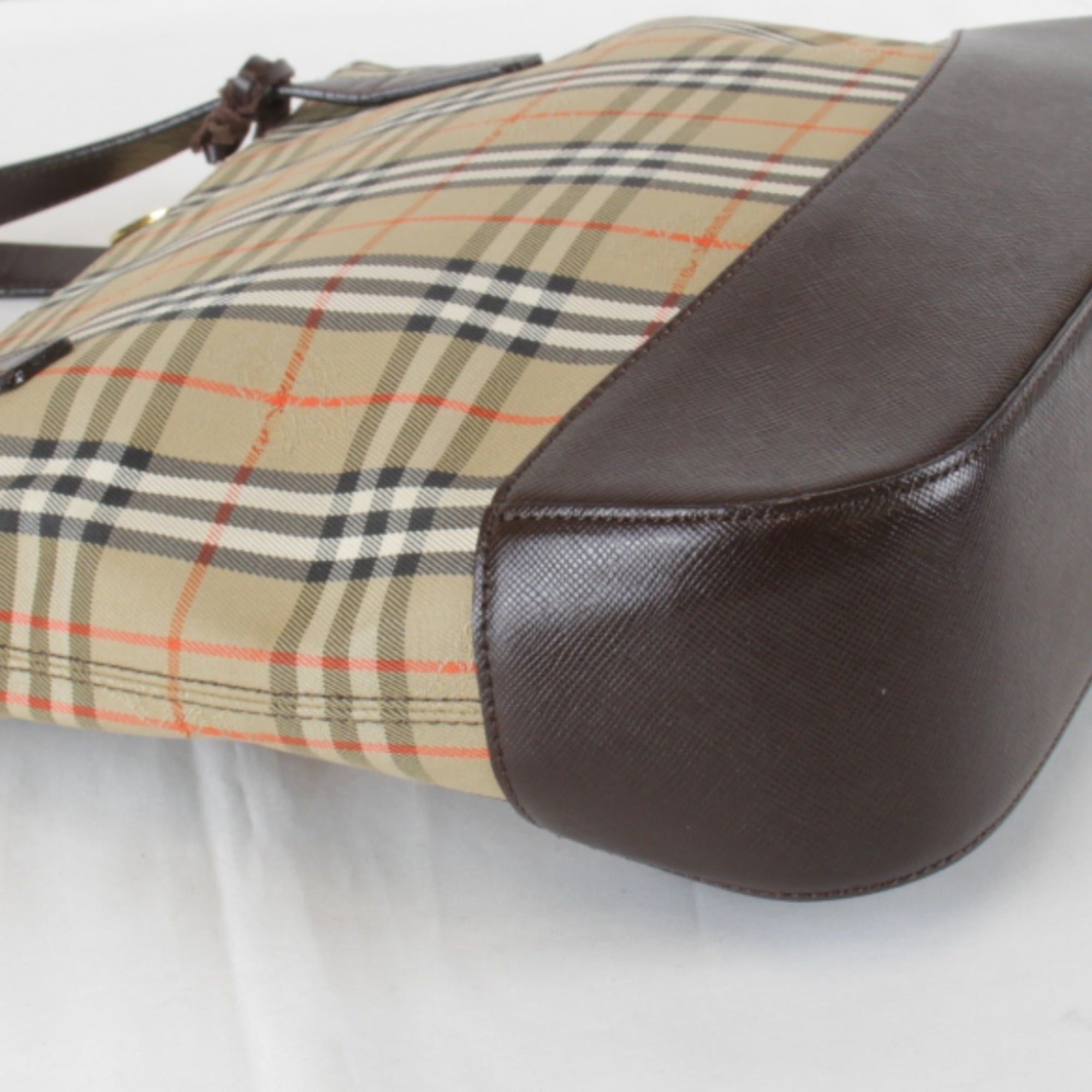 Burberry BURBERRY Nova Check Shadow Horse Tote Bag, Canvas Leather, Beige, Women's Size ONE SIZE - 4 Thumbnail