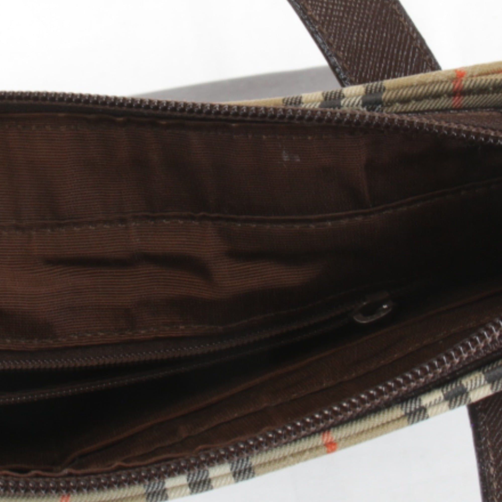 Burberry BURBERRY Nova Check Shadow Horse Tote Bag, Canvas Leather, Beige, Women's Size ONE SIZE - 8 Thumbnail