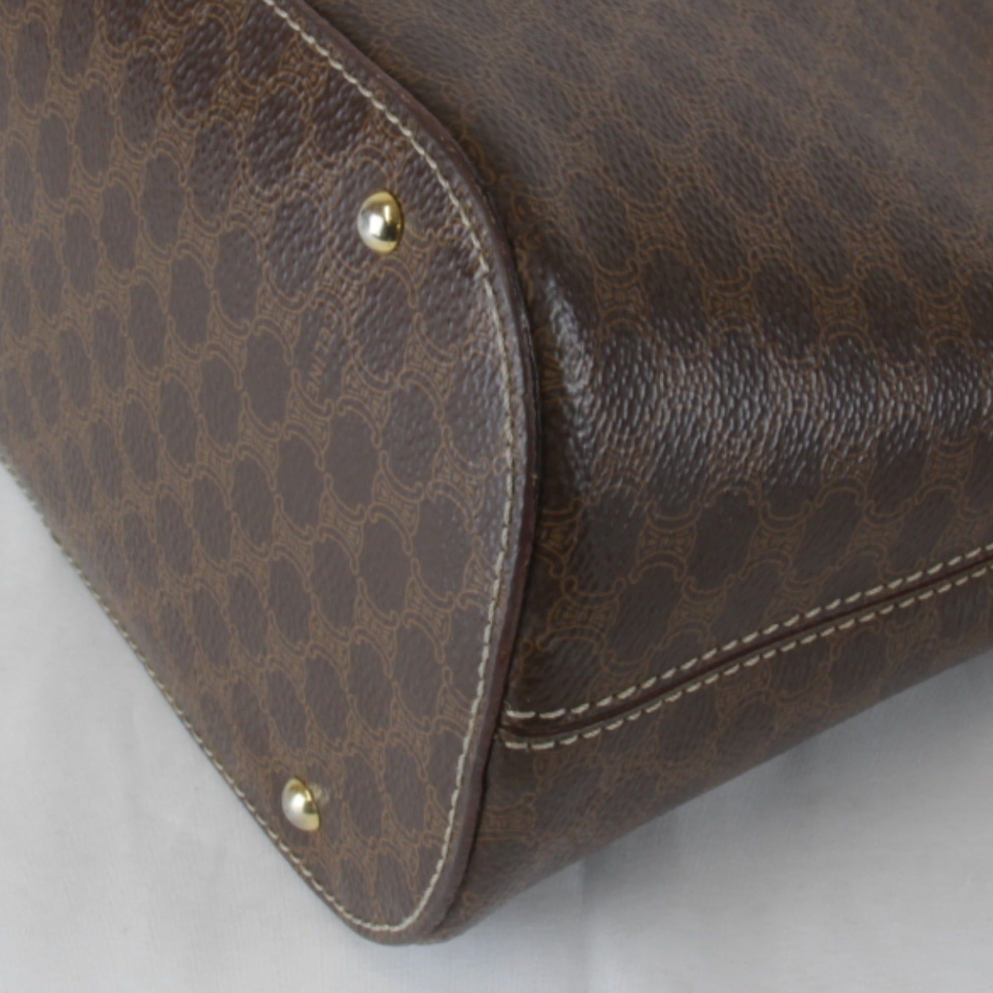 Celine CELINE Macadam Strap Handbag, Leather, Brown, Women's Size ONE SIZE - 3 Thumbnail