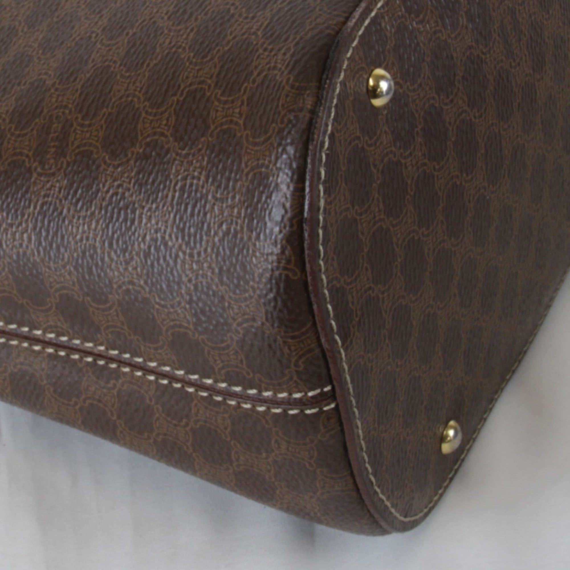 Celine CELINE Macadam Strap Handbag, Leather, Brown, Women's Size ONE SIZE - 4 Thumbnail