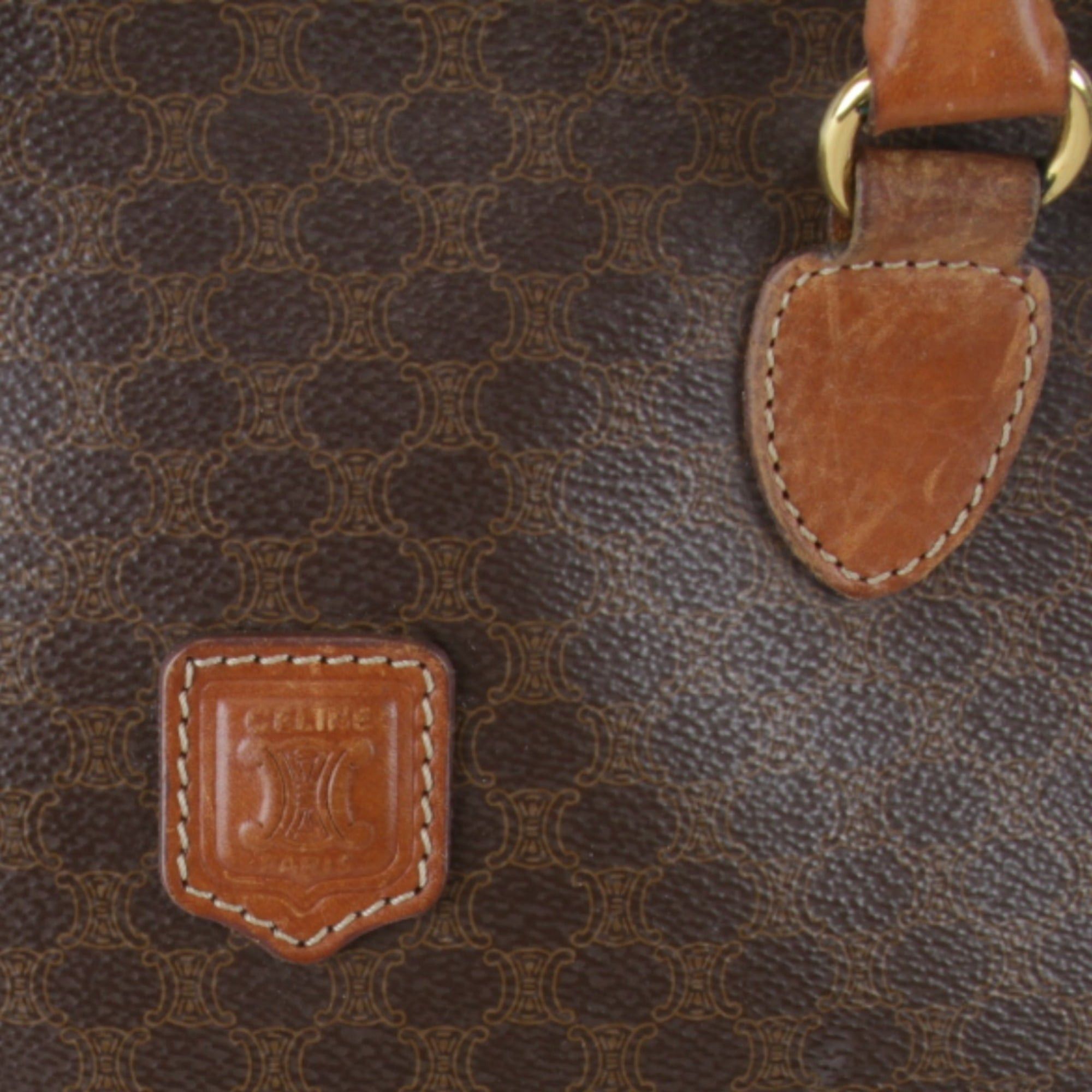 Celine CELINE Macadam Strap Handbag, Leather, Brown, Women's Size ONE SIZE - 8 Thumbnail