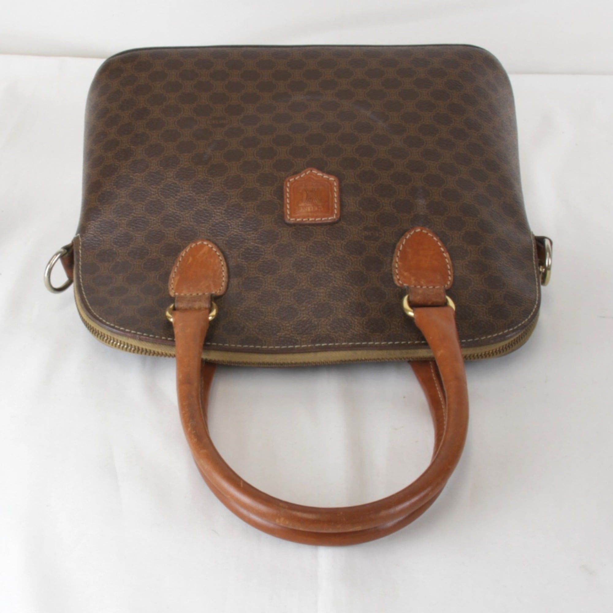 Celine CELINE Macadam Strap Handbag, Leather, Brown, Women's Size ONE SIZE - 6 Thumbnail