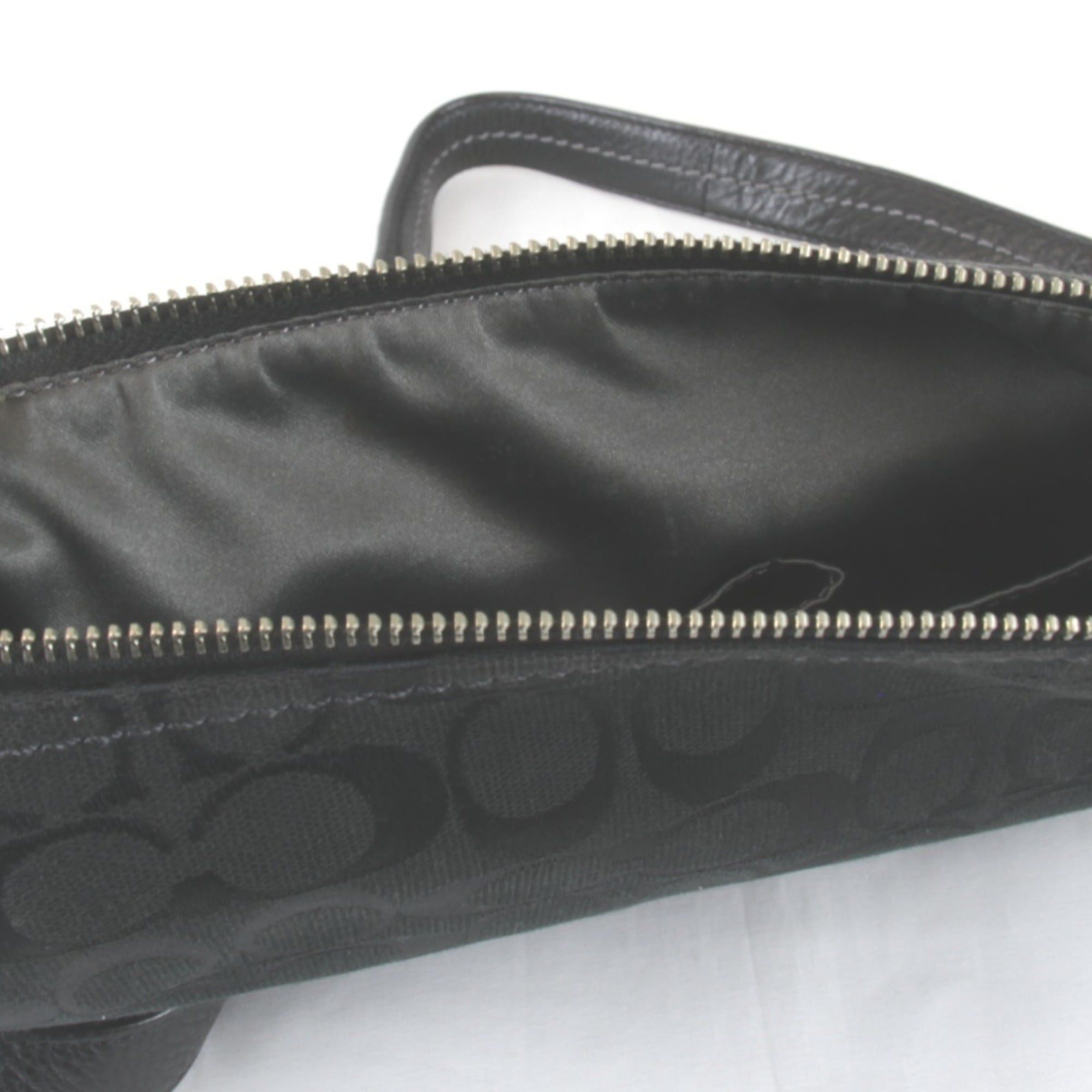 Coach COACH F1380-F24028 Signature Pattern Shoulder Bag, Canvas Leather, Black, Women's Size ONE SIZE - 9 Thumbnail