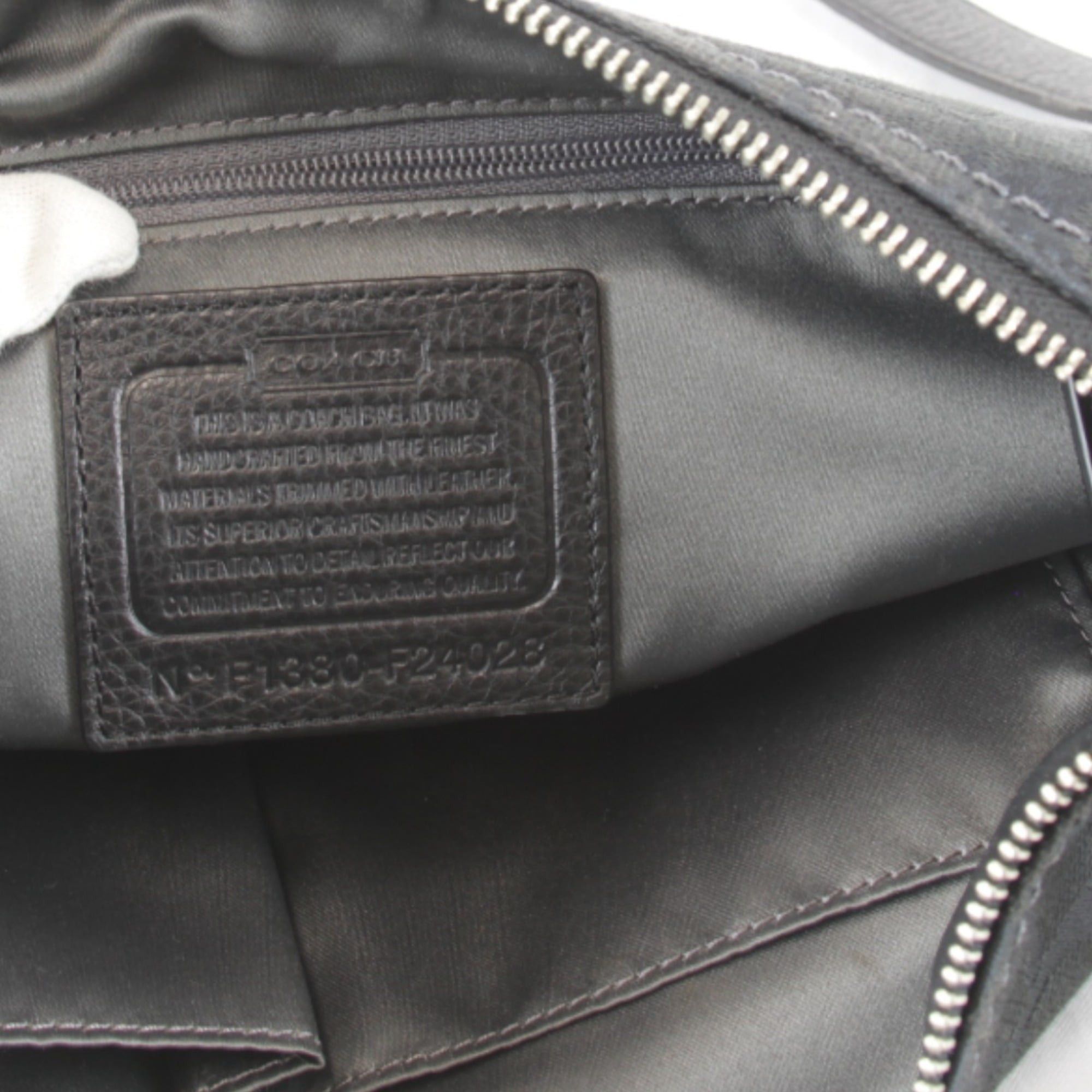 Coach COACH F1380-F24028 Signature Pattern Shoulder Bag, Canvas Leather, Black, Women's Size ONE SIZE - 8 Thumbnail