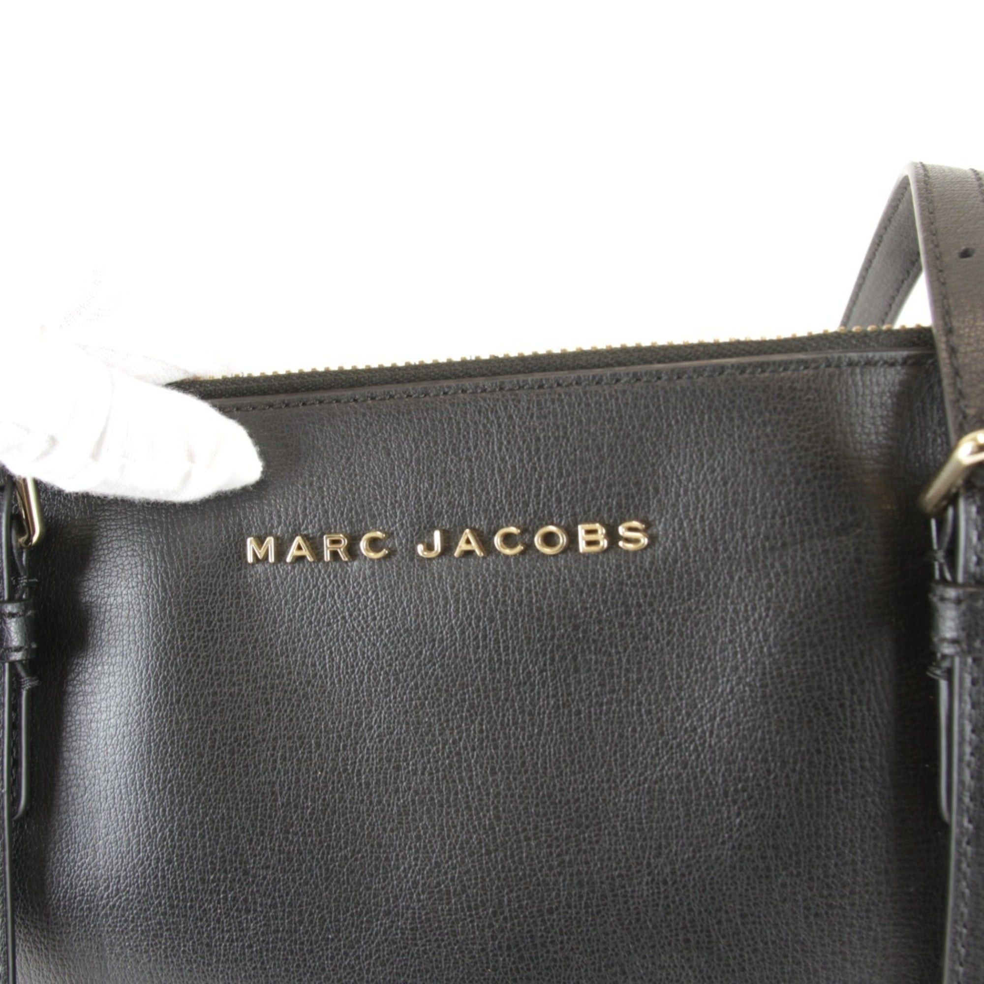 Marc Jacobs MARC JACOBS ASE4220 Leather Tote Bag, Black, Women's Size ONE SIZE - 11 Thumbnail