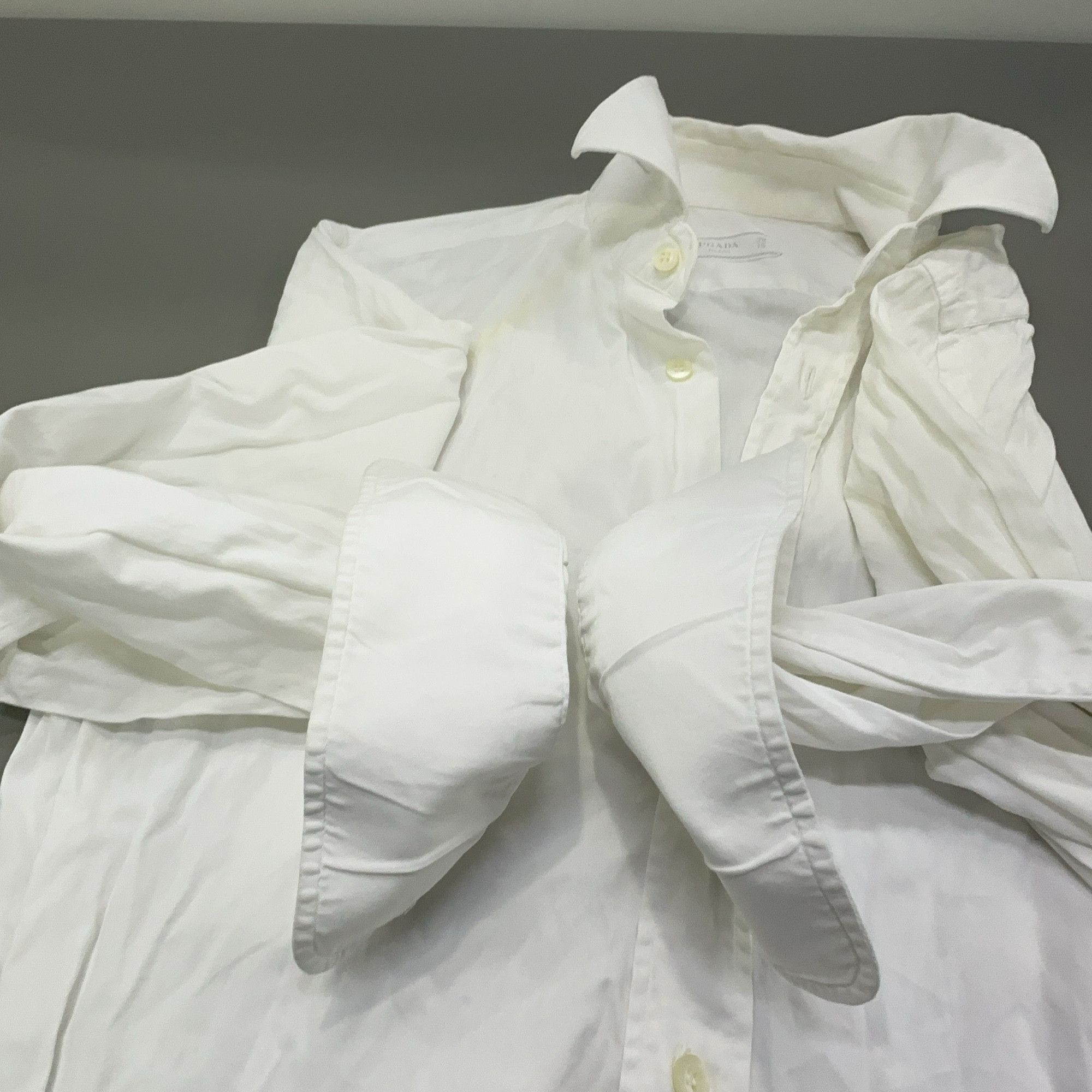 Prada Prada White Cotton Button Up Shirt Size 38 Size US S / EU 44-46 / 1 - 8 Thumbnail