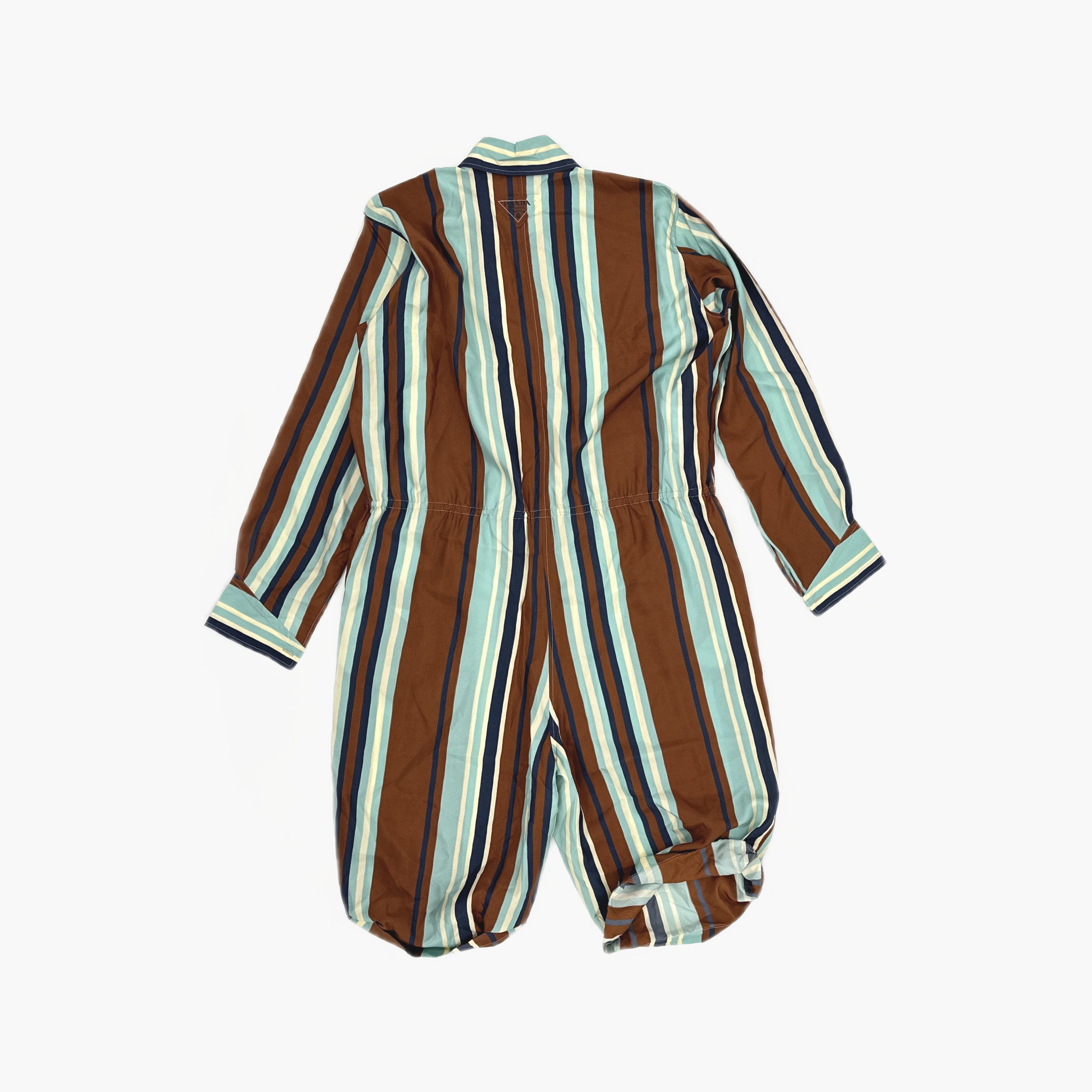 Prada Prada Striped Silk Jumpsuit Size 40 Size 27" / US 4 / IT 40 - 2 Thumbnail
