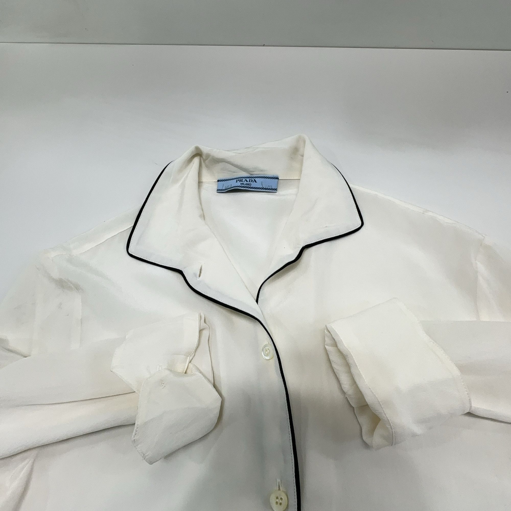 Prada Prada Contrast Piping Button Up Shirt Size 36 Size XS / US 0-2 / IT 36-38 - 5 Thumbnail