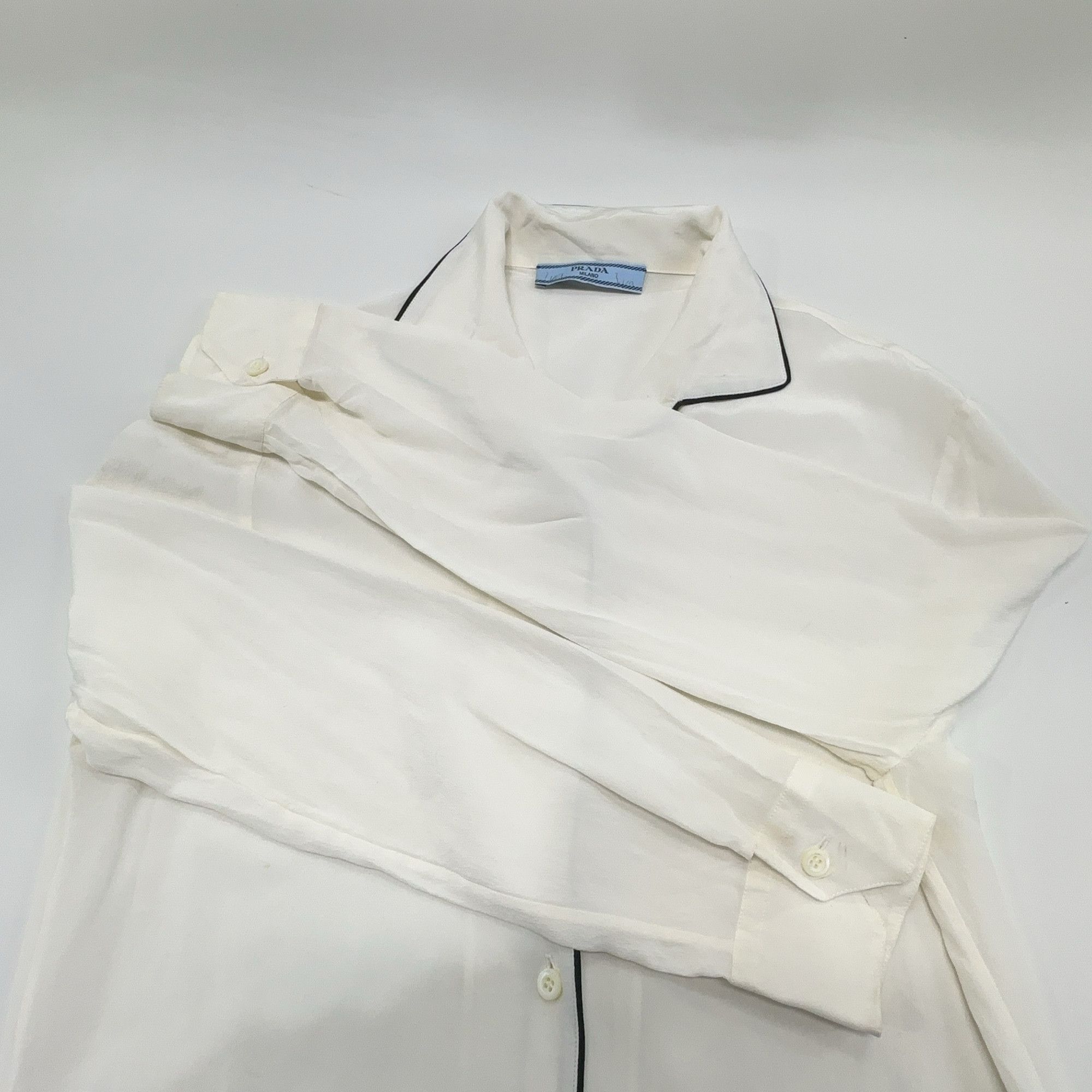 Prada Prada Contrast Piping Button Up Shirt Size 36 Size XS / US 0-2 / IT 36-38 - 11 Thumbnail