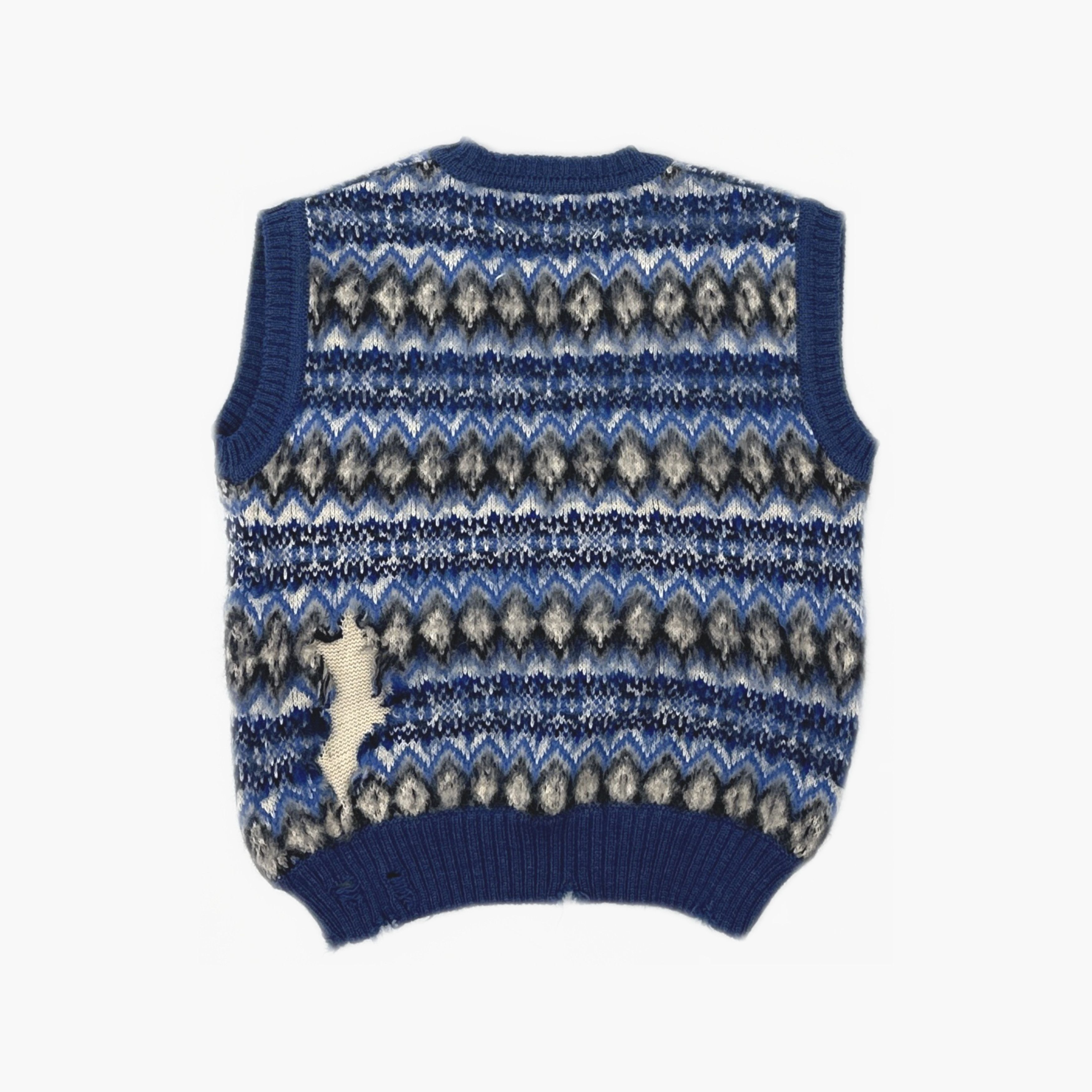 Maison Margiela Maison Margiela Distressed Fair Isle Sweater Vest Size S Size S / US 4 / IT 40 - 2 Thumbnail