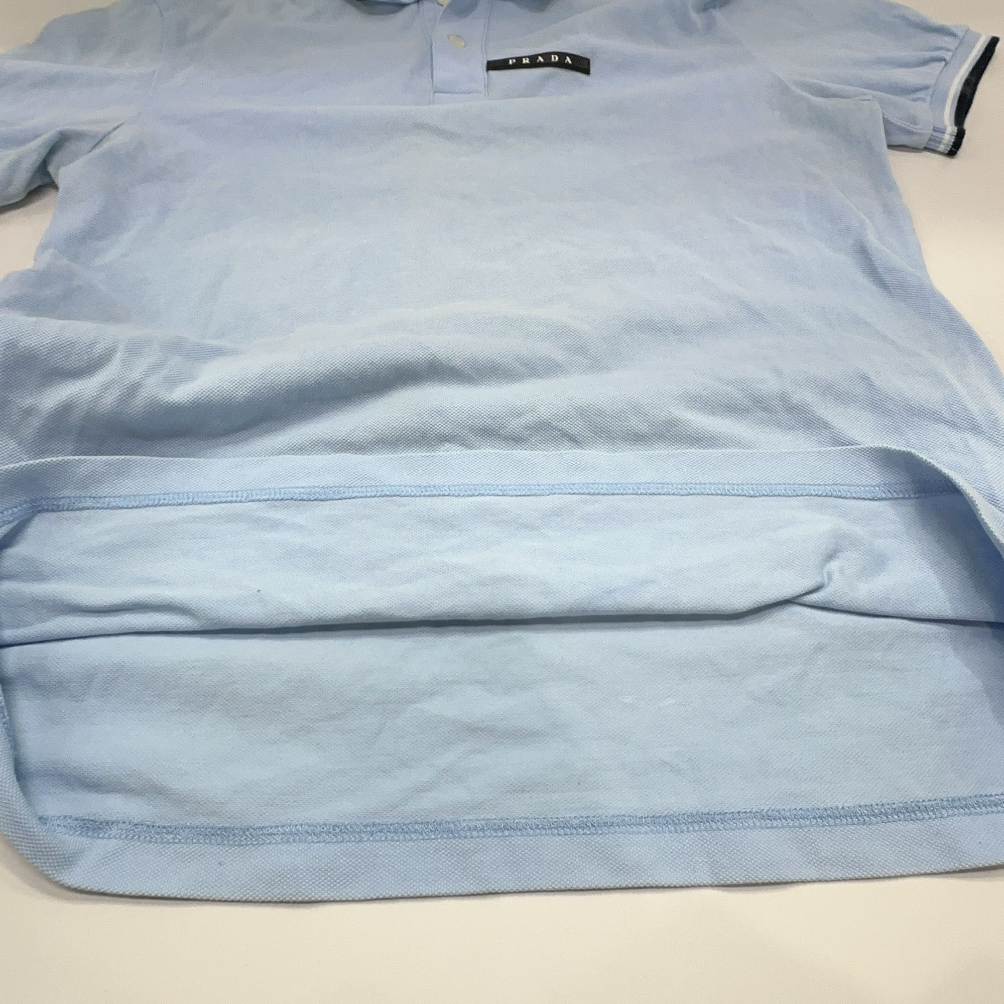 Prada Prada Blue Logo Patch Polo Shirt Size M Size US M / EU 48-50 / 2 - 8 Thumbnail