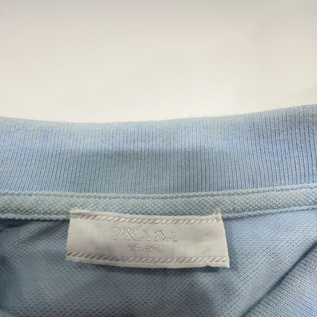 Prada Prada Blue Logo Patch Polo Shirt Size M Size US M / EU 48-50 / 2 - 3 Thumbnail