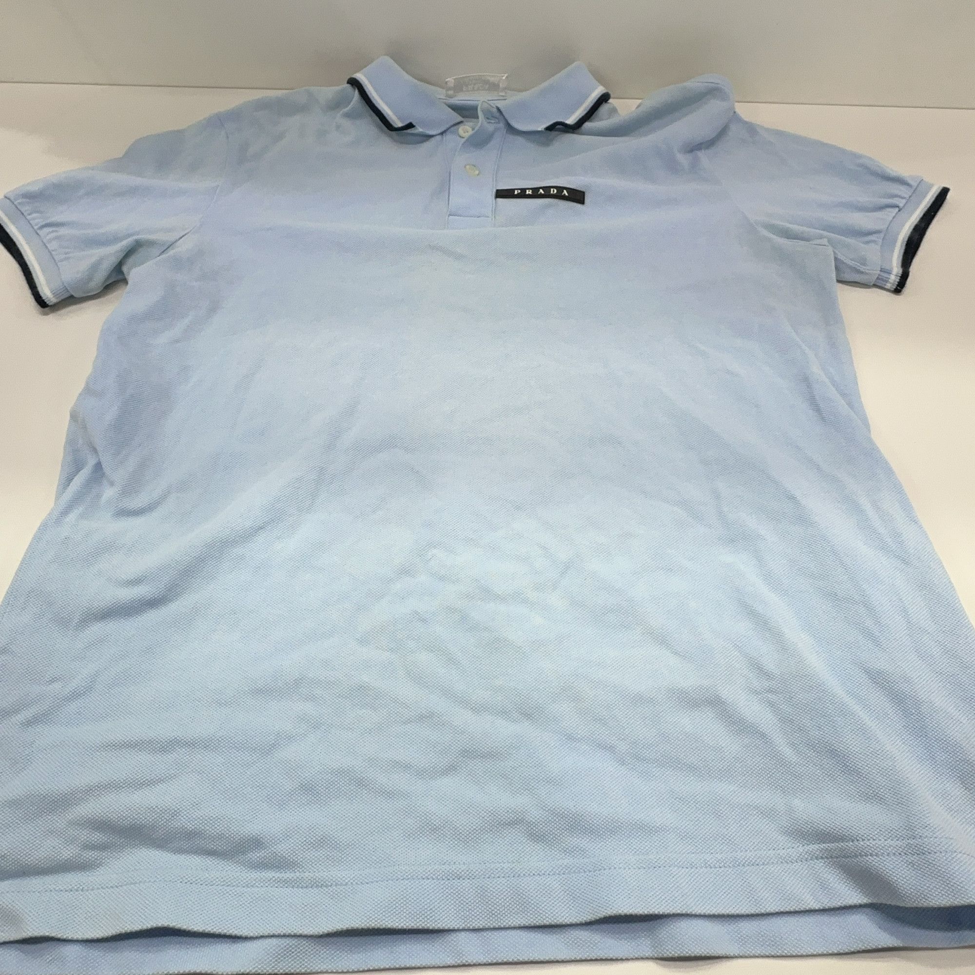 Prada Prada Blue Logo Patch Polo Shirt Size M Size US M / EU 48-50 / 2 - 7 Thumbnail