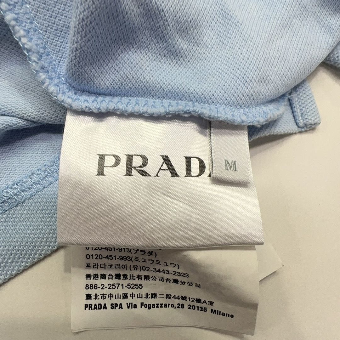 Prada Prada Blue Logo Patch Polo Shirt Size M Size US M / EU 48-50 / 2 - 4 Thumbnail