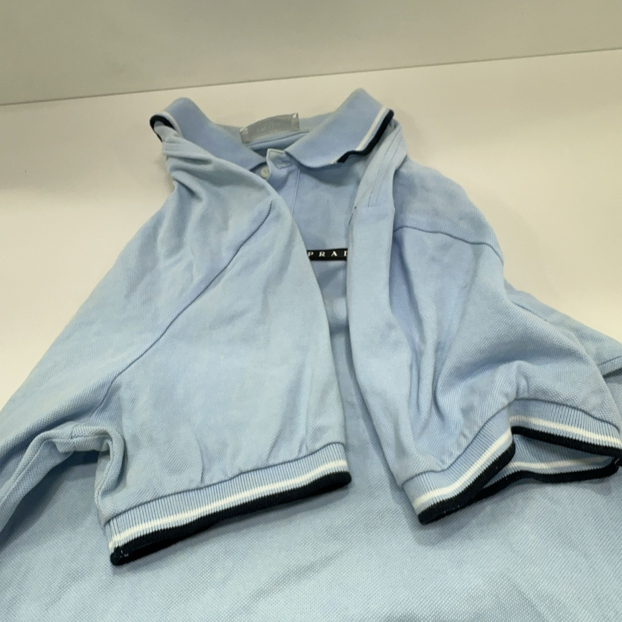 Prada Prada Blue Logo Patch Polo Shirt Size M Size US M / EU 48-50 / 2 - 9 Thumbnail