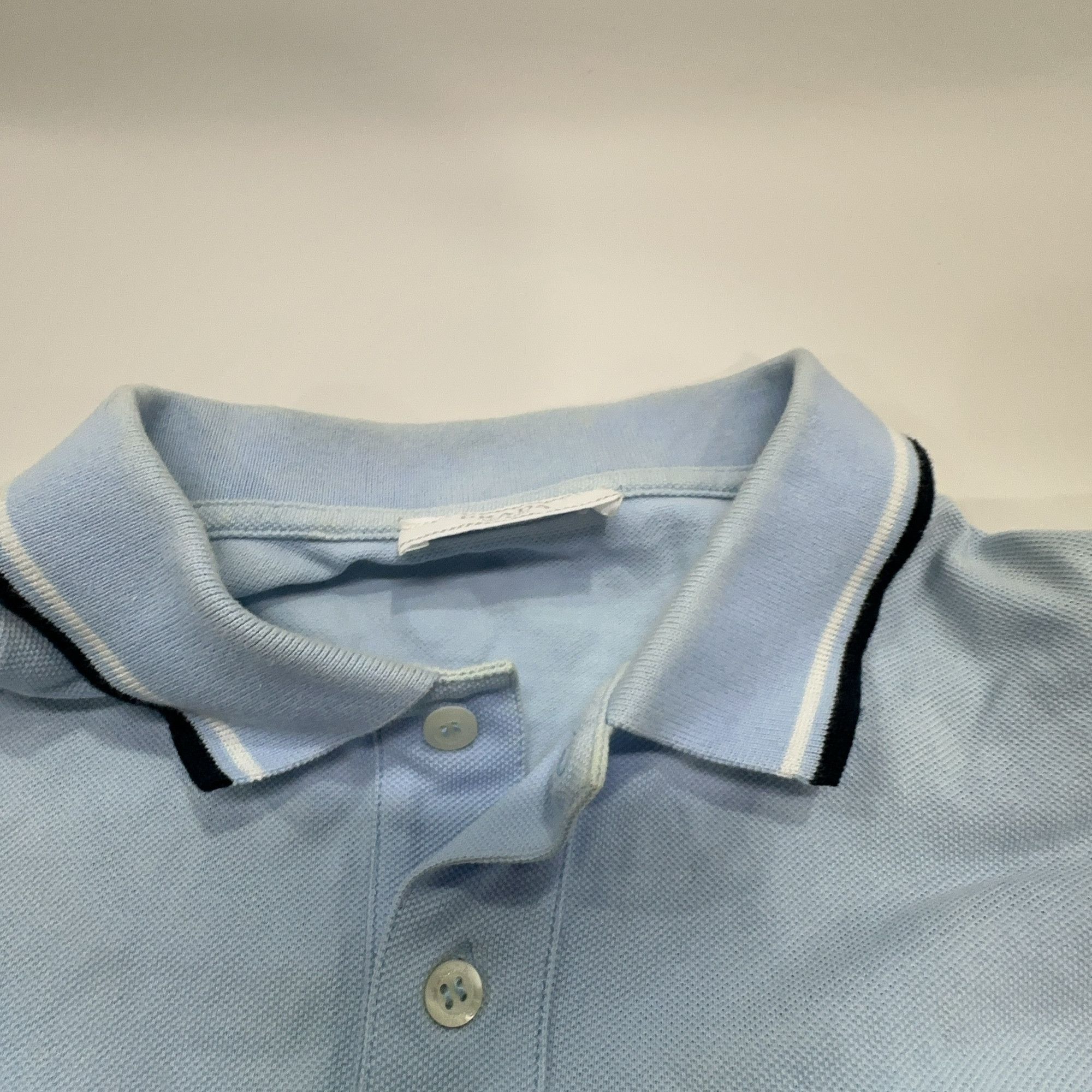 Prada Prada Blue Logo Patch Polo Shirt Size M Size US M / EU 48-50 / 2 - 6 Thumbnail