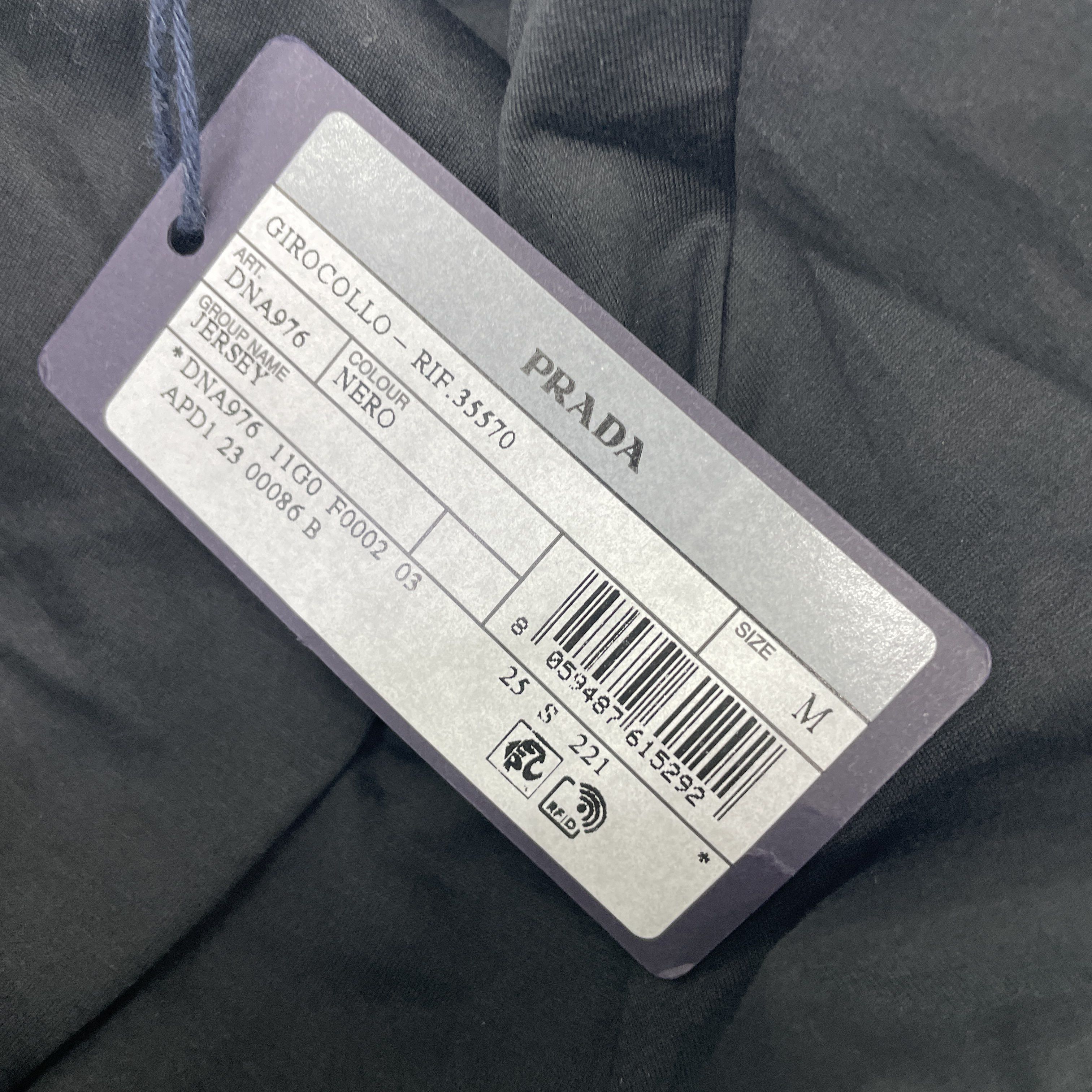 Prada Prada Black Crewneck T-Shirt Size M Size M / US 6-8 / IT 42-44 - 3 Thumbnail