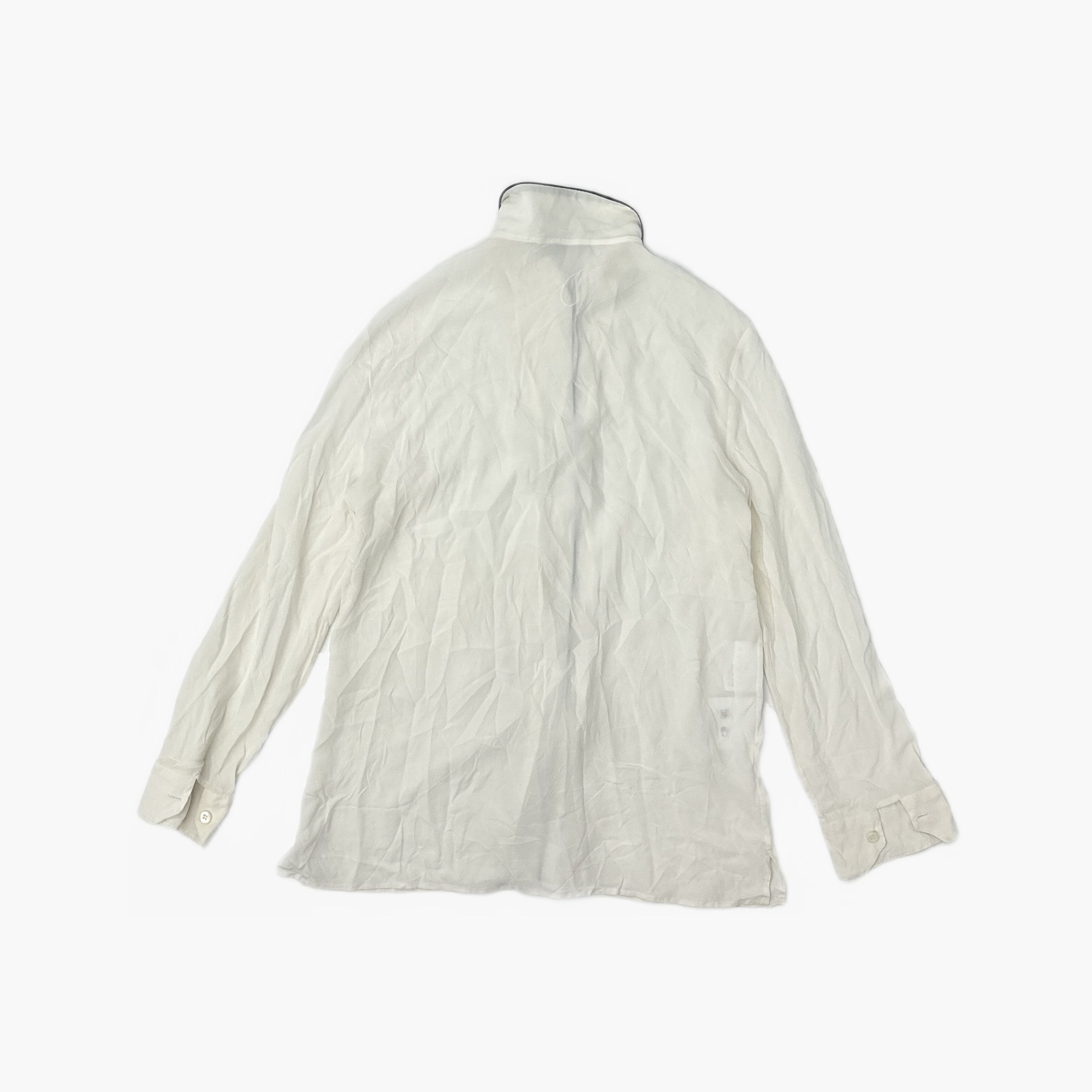 Prada Prada White Contrast Piping Shirt Size M Size US XXS / EU 40 - 2 Thumbnail