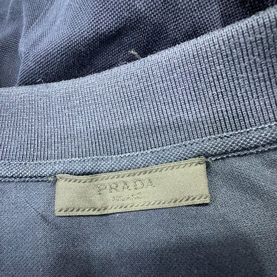 Prada Prada Navy Logo Polo Shirt Size XXL Size US XXL / EU 58 / 5 - 3 Thumbnail