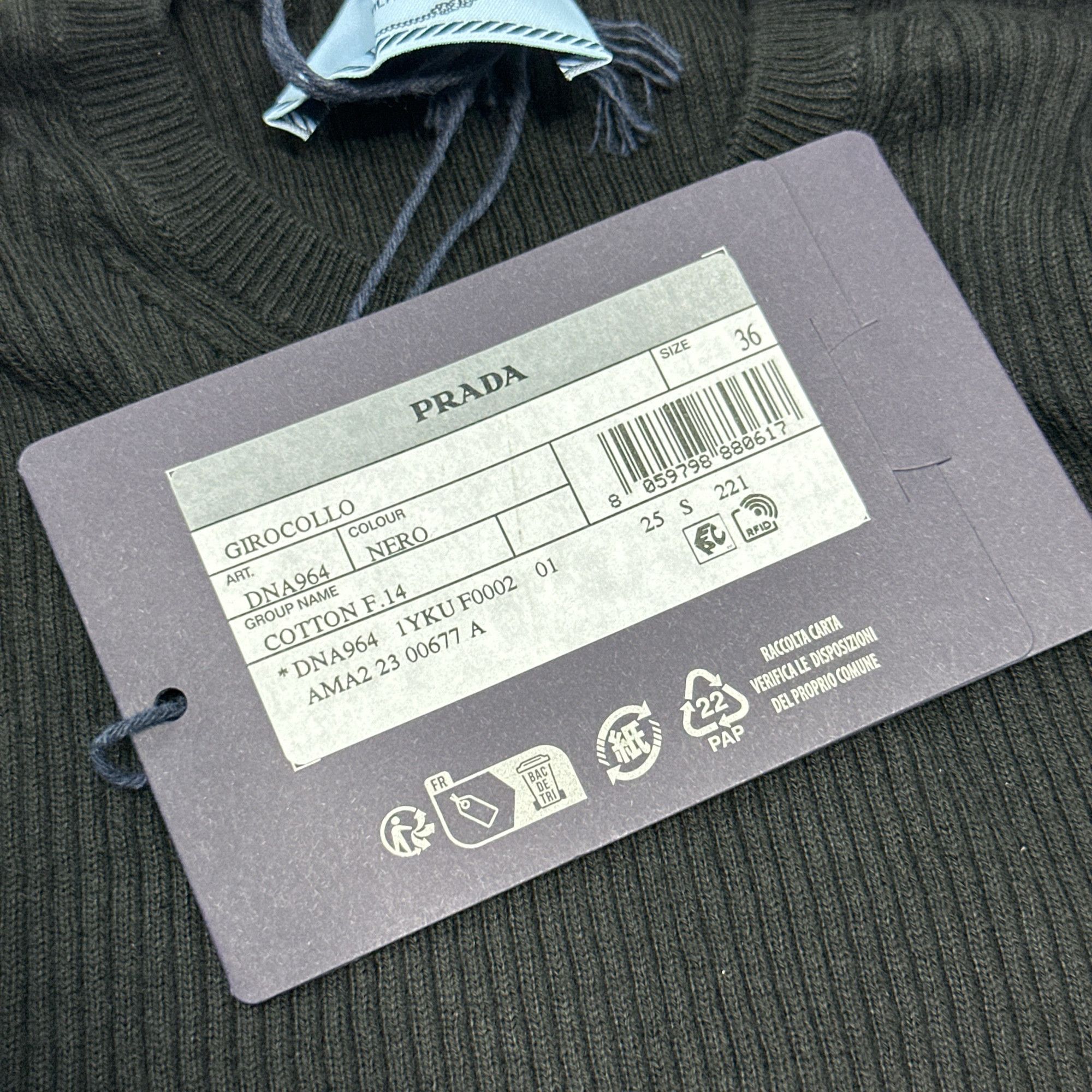 Prada Prada Ribbed Crewneck Sweater Size 36 Size XS / US 0-2 / IT 36-38 - 5 Thumbnail