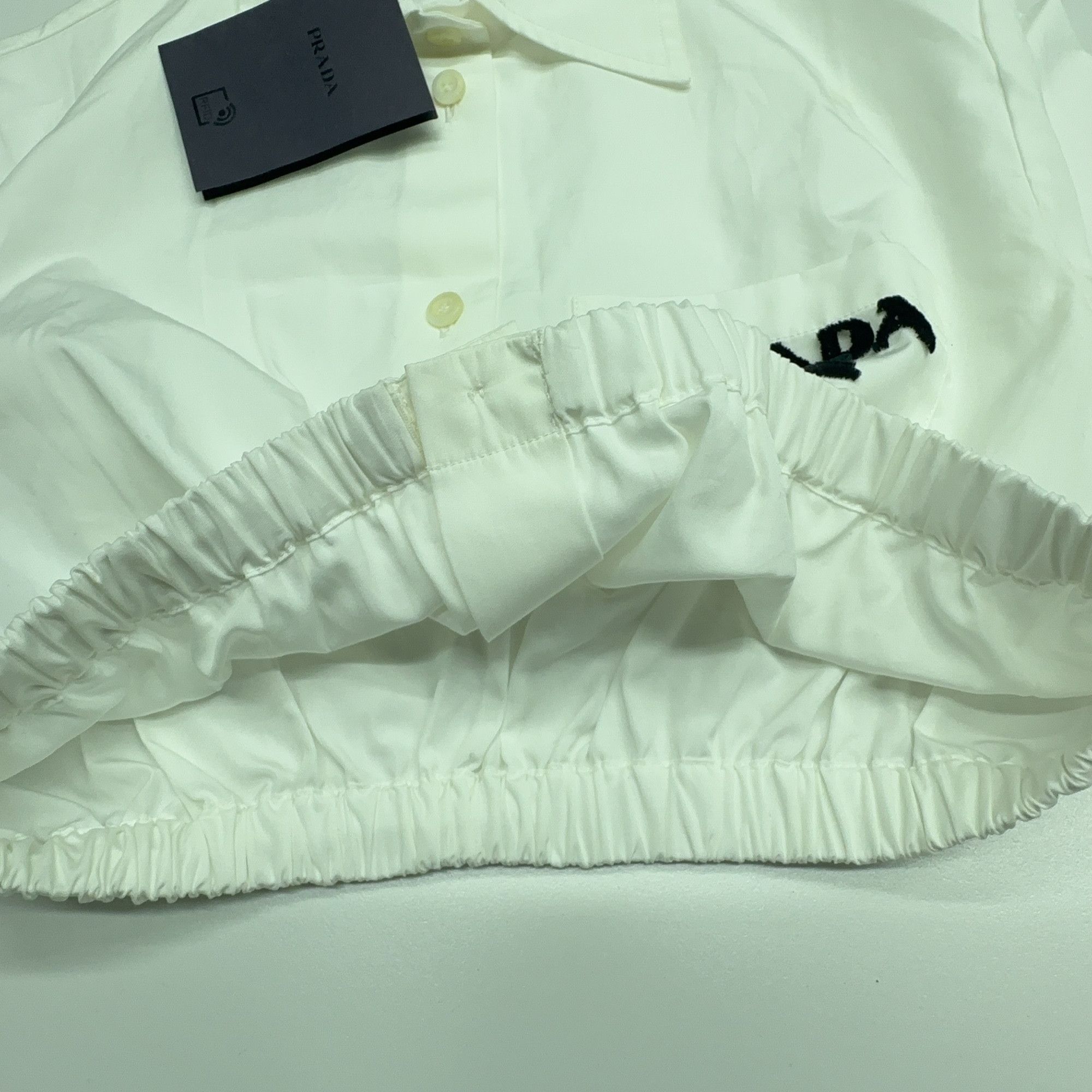 Prada Prada Embroidered Logo Button Up Shirt Size 38 Size XS / US 0-2 / IT 36-38 - 8 Thumbnail