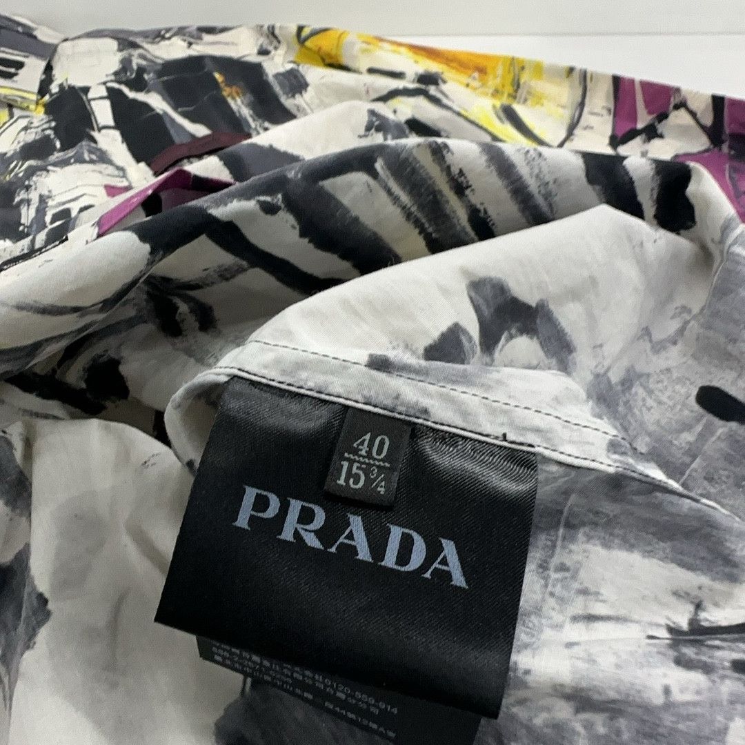 Prada Prada Painterly Print Button Up Shirt Size M Size US XXS / EU 40 - 4 Thumbnail
