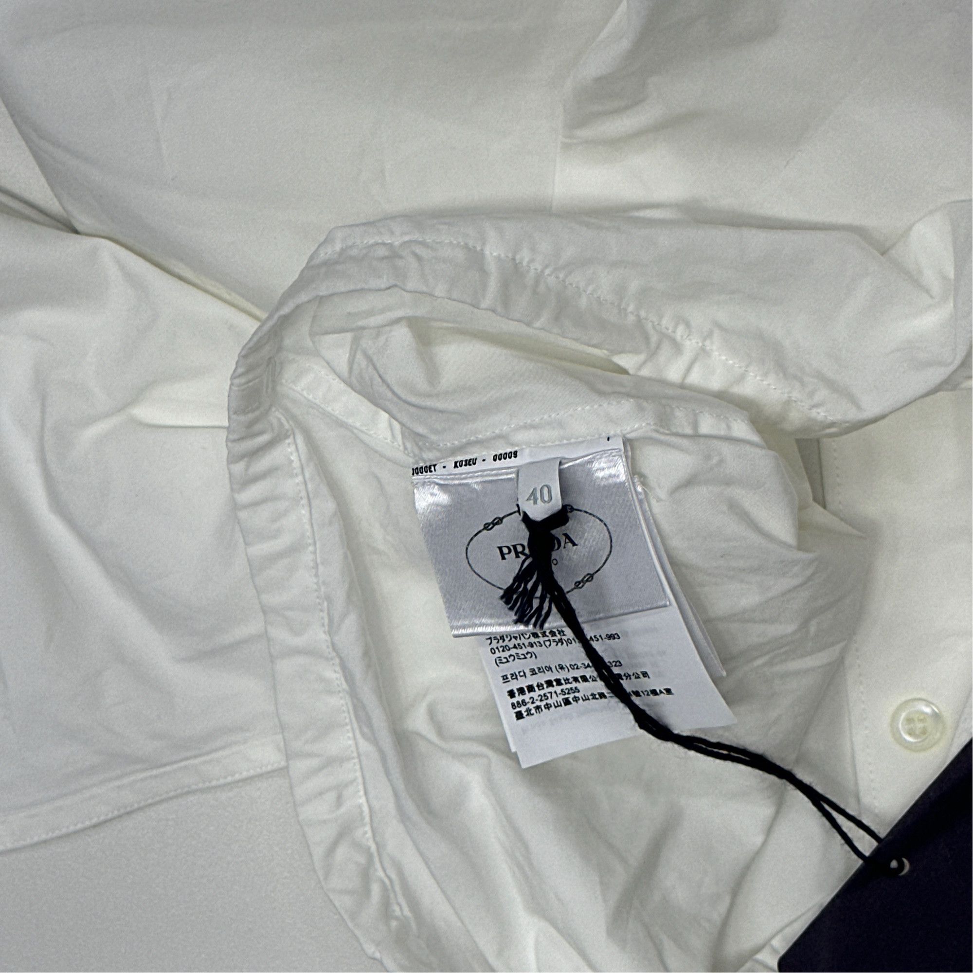 Prada Prada Drawstring Poplin Shirt Size 40 Size S / US 4 / IT 40 - 2 Thumbnail