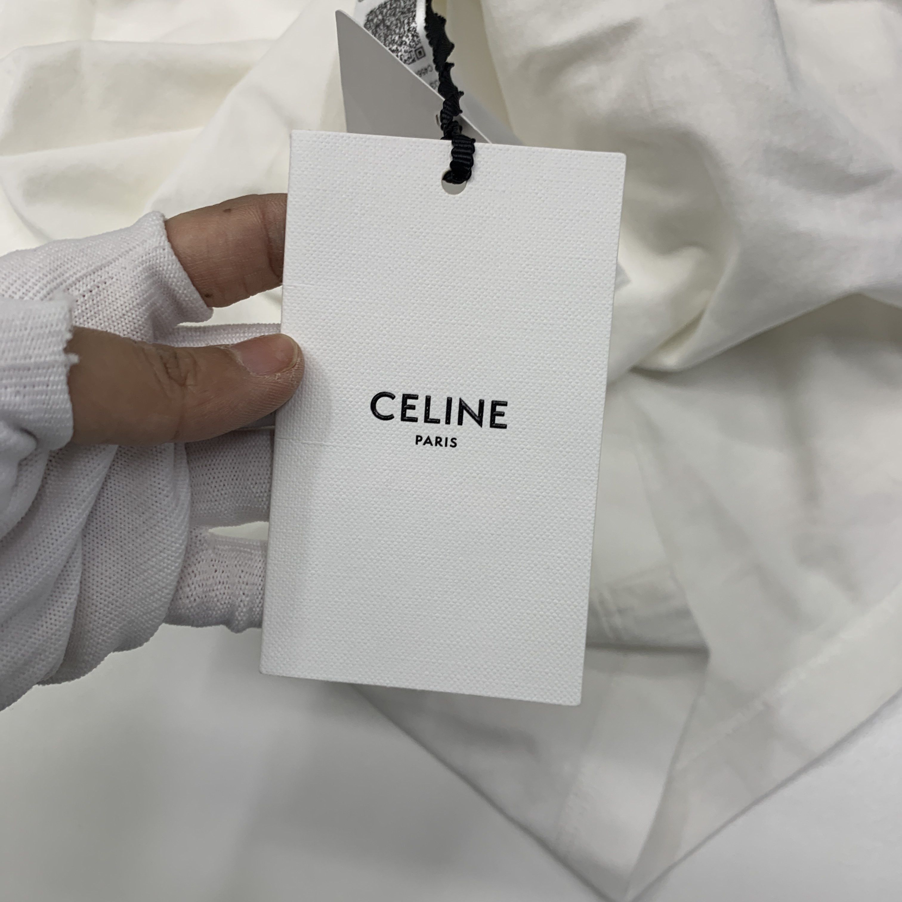Celine CELINE Triomphe Logo T-Shirt White Size S Size US S / EU 44-46 / 1 - 5 Thumbnail