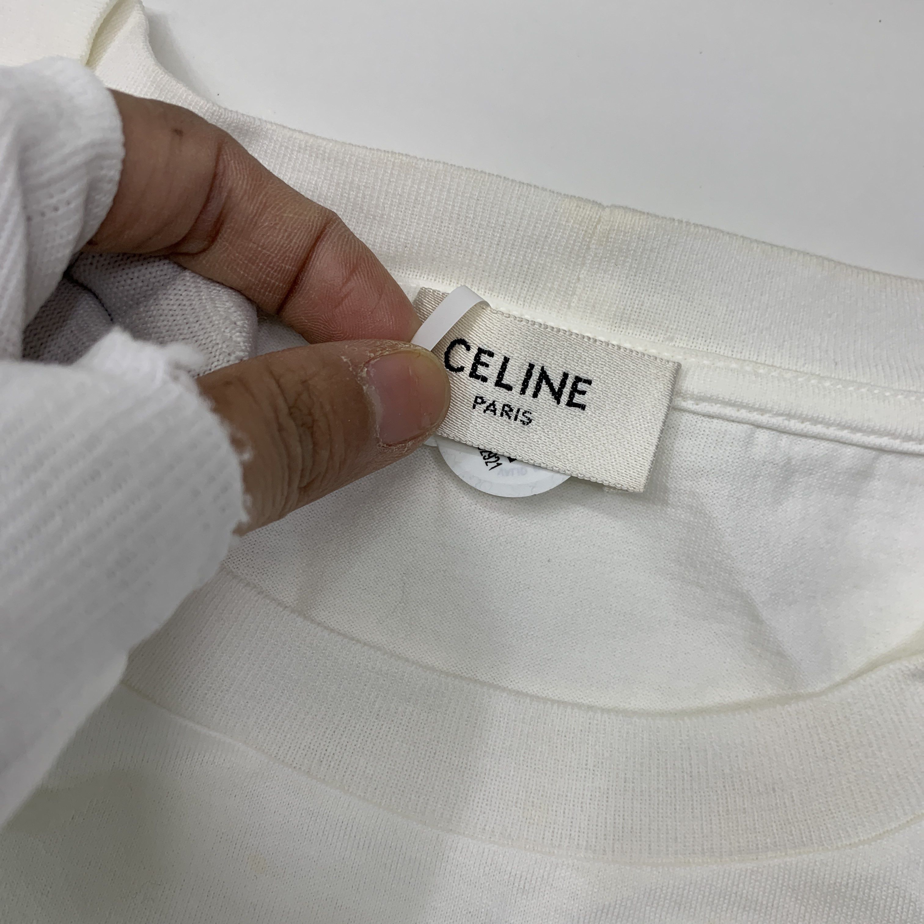 Celine CELINE Triomphe Logo T-Shirt White Size S Size US S / EU 44-46 / 1 - 3 Thumbnail