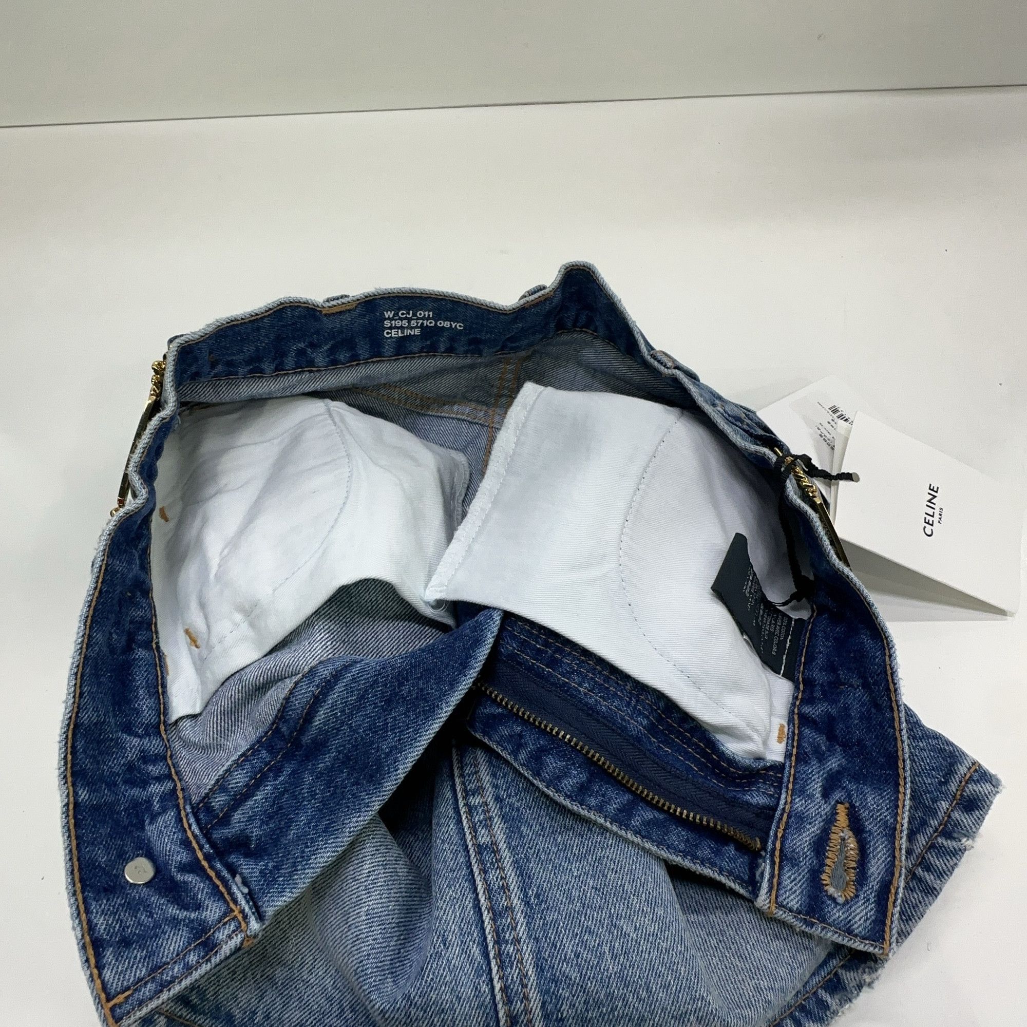 Celine Celine Chain Detail Denim Mini Skirt Size 25 Size 25" / US 0 / IT 36 - 7 Thumbnail