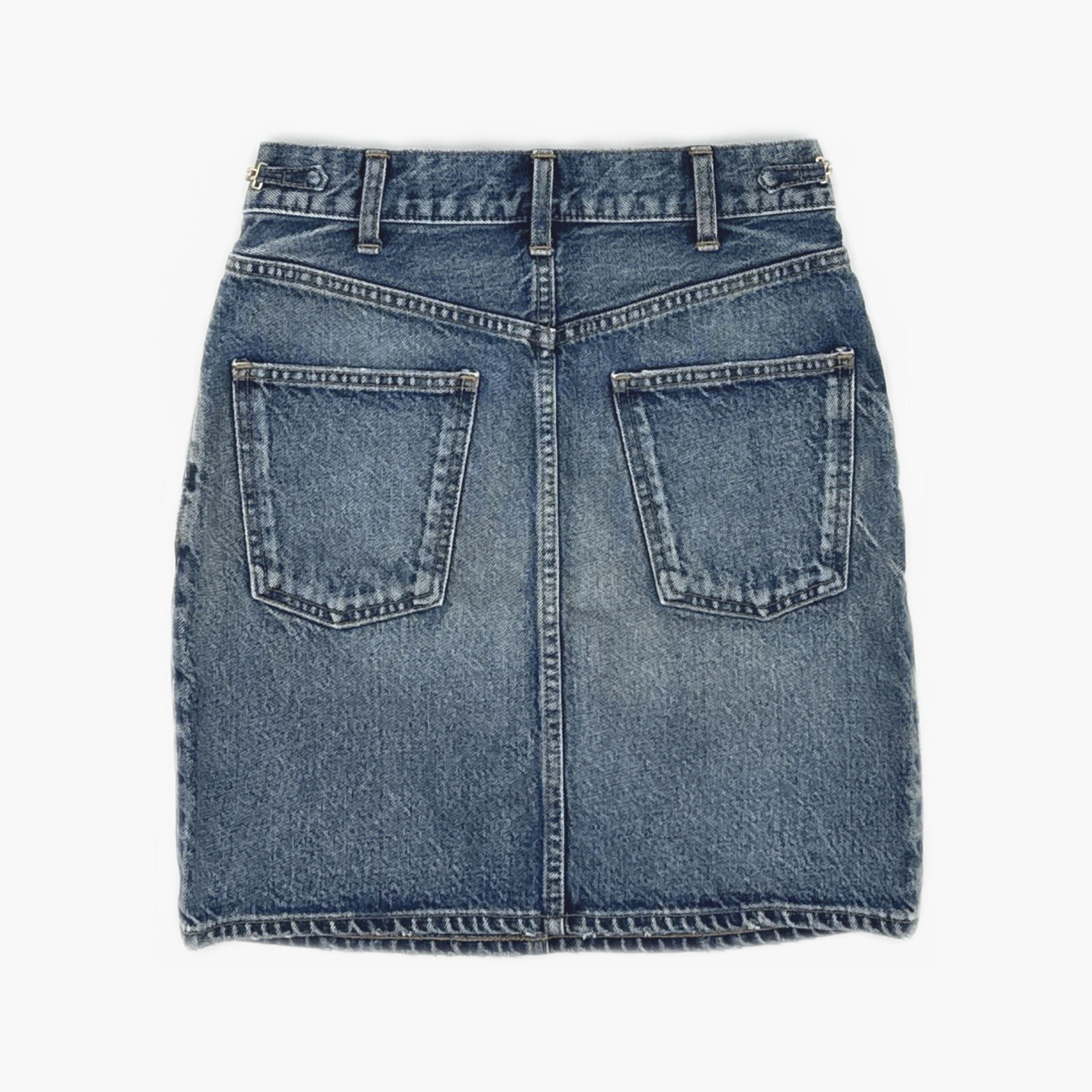 Celine Celine Chain Detail Denim Mini Skirt Size 25 Size 25" / US 0 / IT 36 - 2 Thumbnail