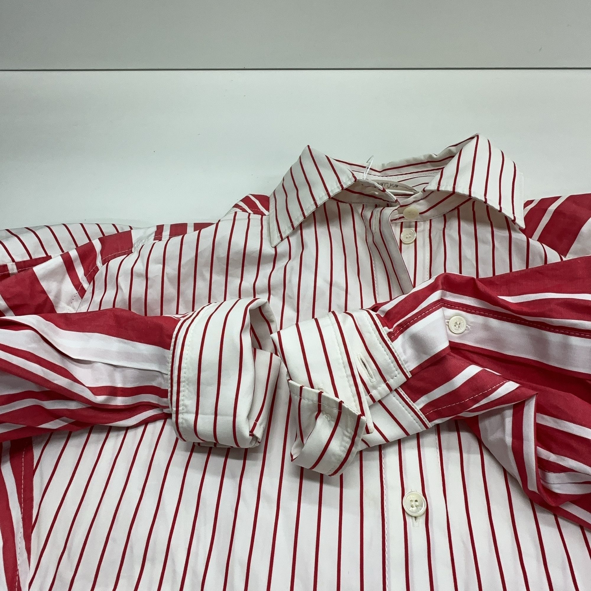 Celine Celine Red Striped Button Up Shirt Size 34 Size XXS / US 00 / IT 34 - 6 Thumbnail