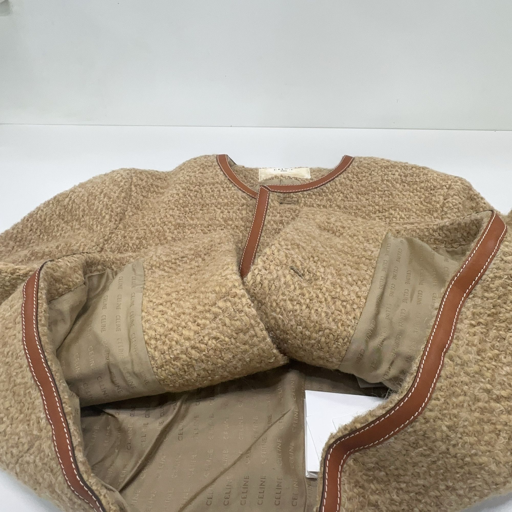 Celine CELINE Tweed Leather Trim Jacket Size 42 Size M / US 6-8 / IT 42-44 - 8 Thumbnail