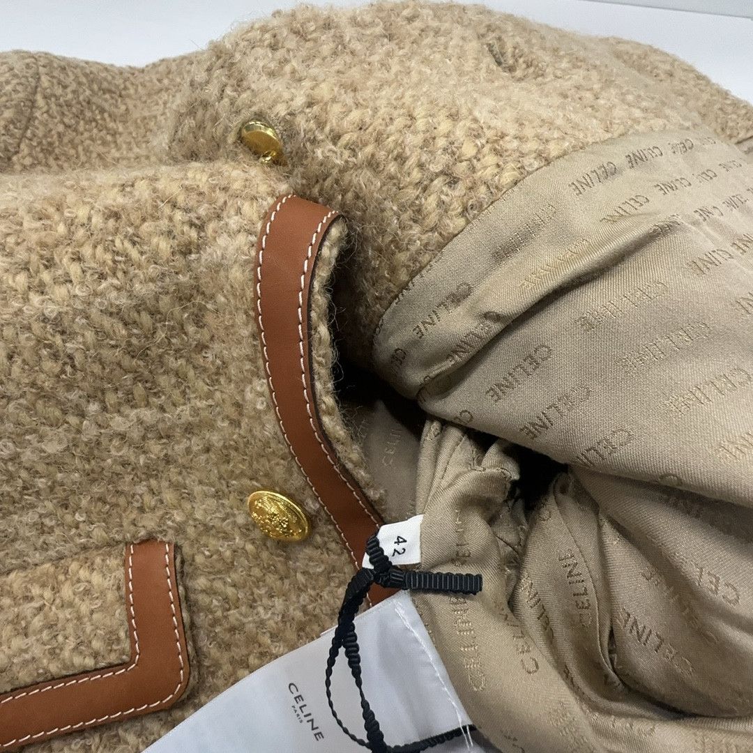 Celine CELINE Tweed Leather Trim Jacket Size 42 Size M / US 6-8 / IT 42-44 - 3 Thumbnail
