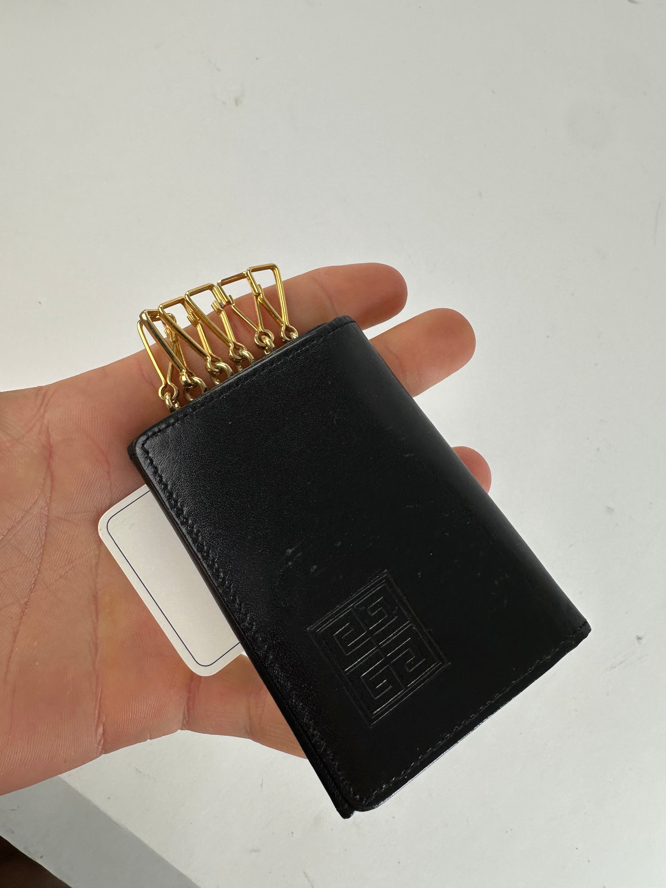 Givenchy Vintage 4G Logo Leather Key Holder Black Size ONE SIZE - 6 Thumbnail