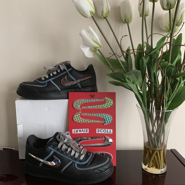 Nike Travis Scott Af1 Black Out Custom | Grailed