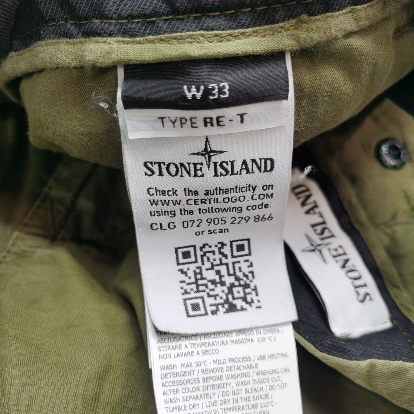 Stone Island Stone Island Compass Patch Cargo Pants Size 33 Size US 33 - 3 Thumbnail