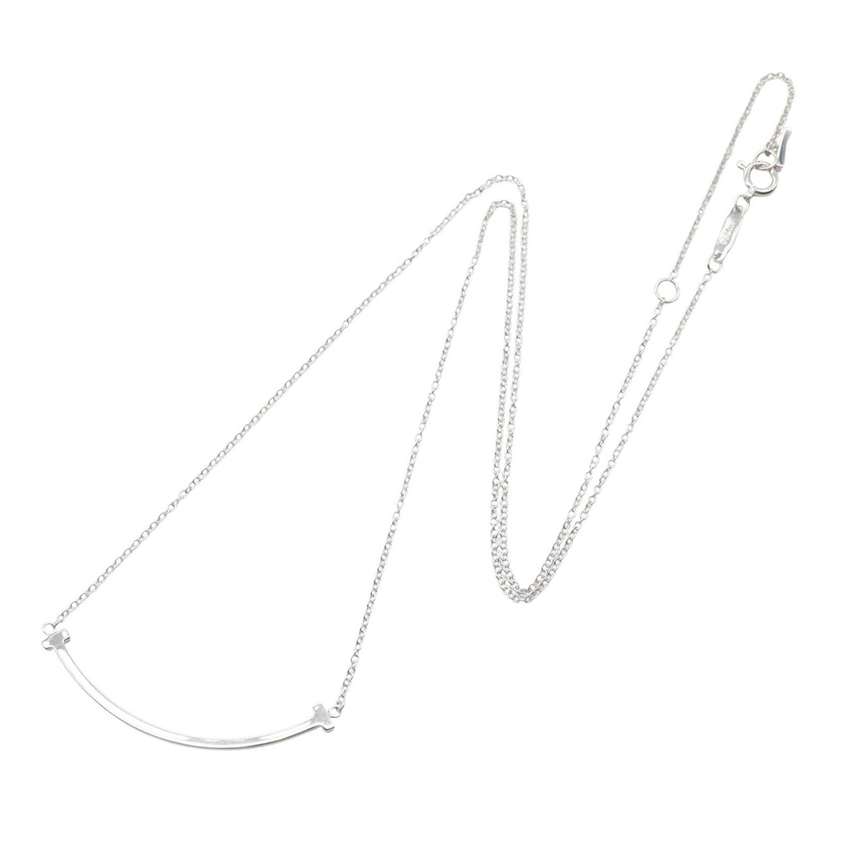 Tiffany & Co. Tiffany & Co. Tiffany & Co. T Smile Small 18K White Gold Necklace Precious Metal Necklace DUTY FREE for USA Size ONE SIZE - 2 Thumbnail
