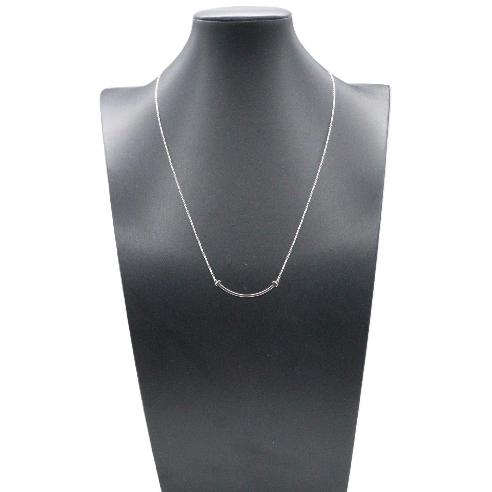 Tiffany & Co. Tiffany & Co. Tiffany & Co. T Smile Small 18K White Gold Necklace Precious Metal Necklace DUTY FREE for USA Size ONE SIZE - 5 Thumbnail