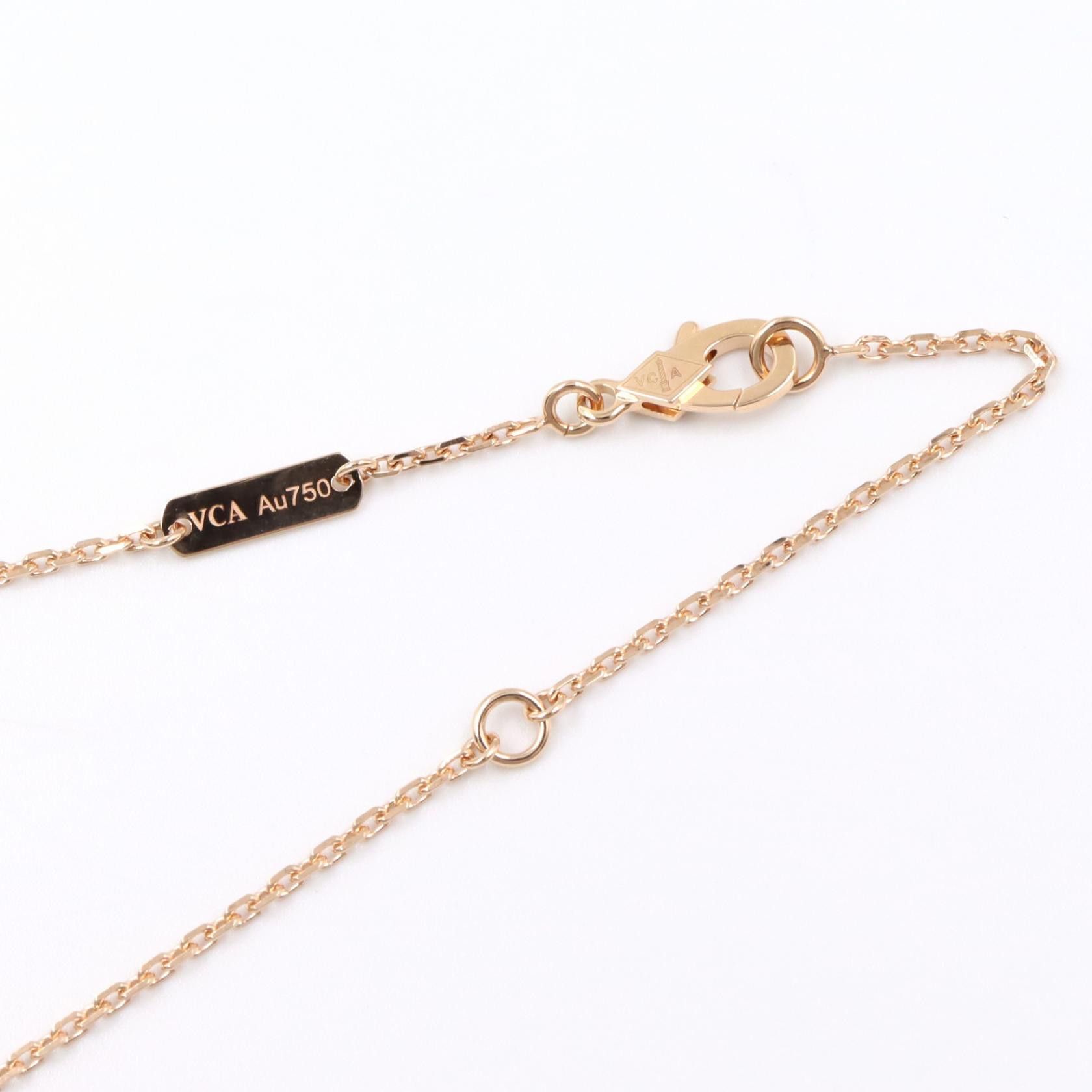 Van Cleef & Arpels Van Cleef & Arpels Van Cleef & Arpels Vintage Alhambra Au750 Pink Mother of Pearl Diamond Necklace Precious Metal Necklace VCARPM0P00 DUTY FREE for USA Size ONE SIZE - 3 Thumbnail