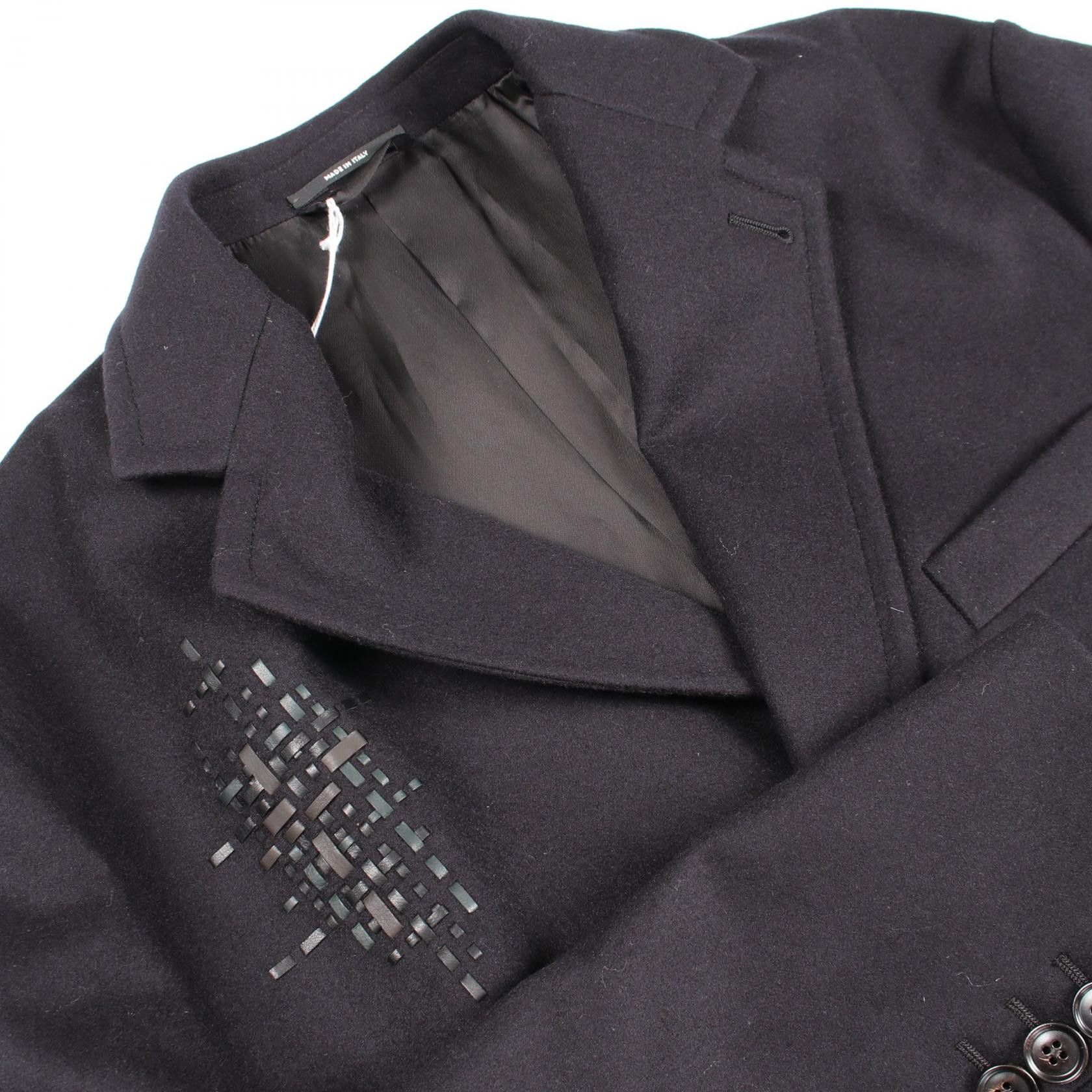 Hermes Hermes Hermes Leather Patch Wool Coat Textile Outerwear DUTY FREE for USA Size ONE SIZE - 7 Thumbnail
