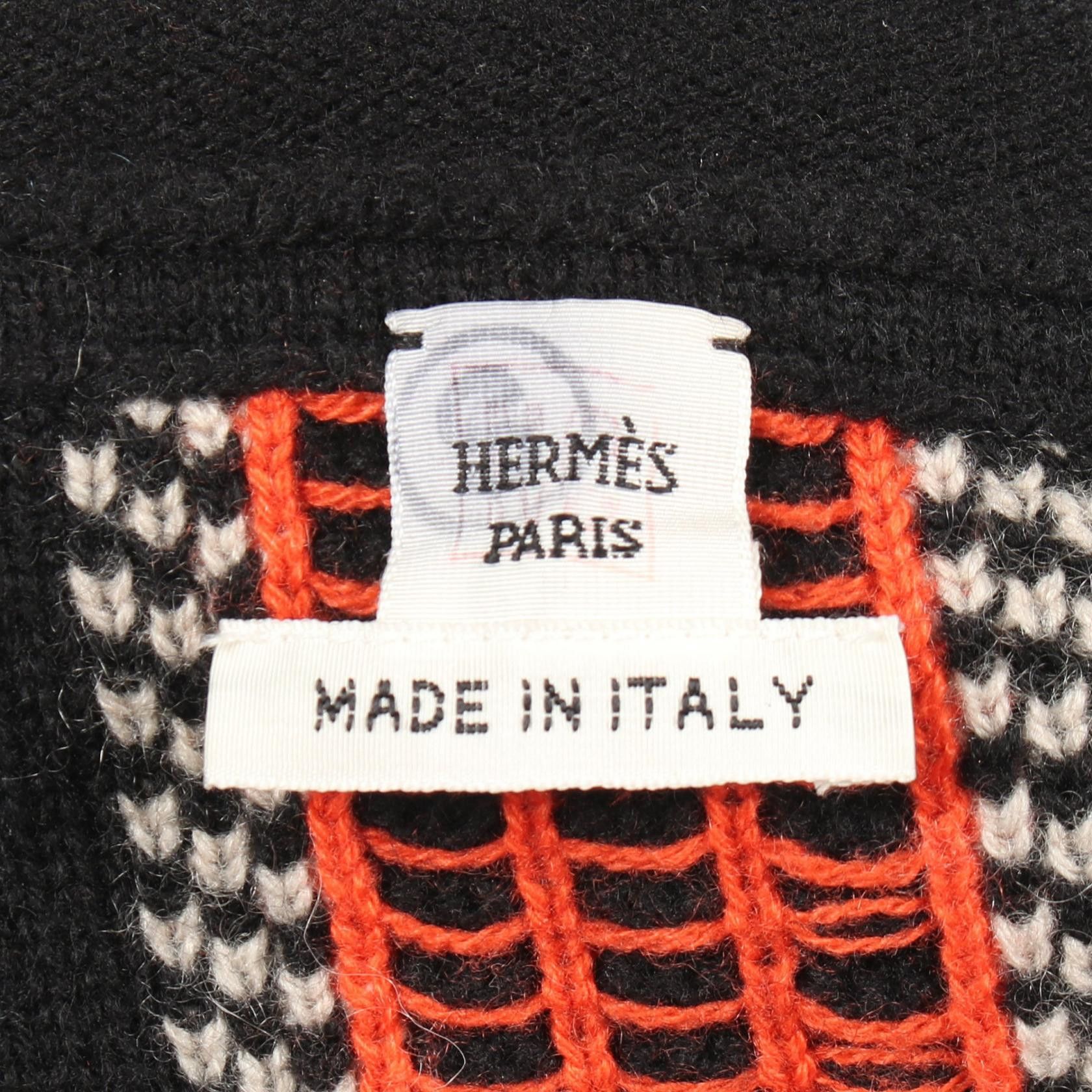 Hermes Hermes Hermes Check Cashmere Knitwear Textile Tops DUTY FREE for USA Size ONE SIZE - 3 Thumbnail