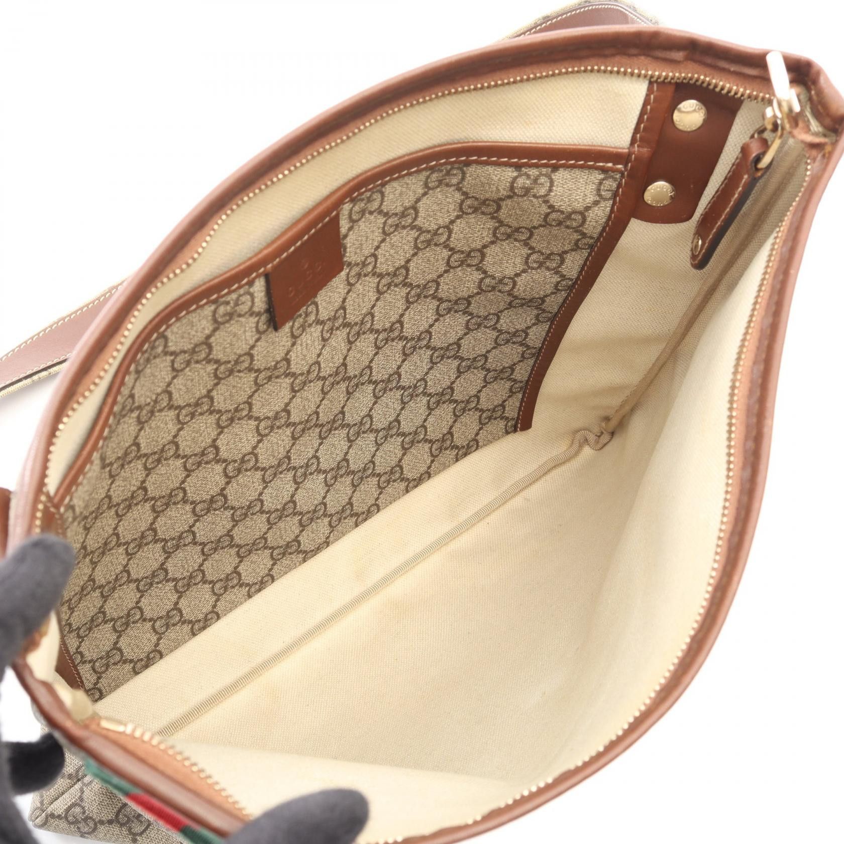 Gucci Gucci Gucci GG Supreme PVC Coated Canvas Leather Shoulder Bag Plastic / Synthetic Shoulder Bag 246412 DUTY FREE for USA Size ONE SIZE - 3 Thumbnail
