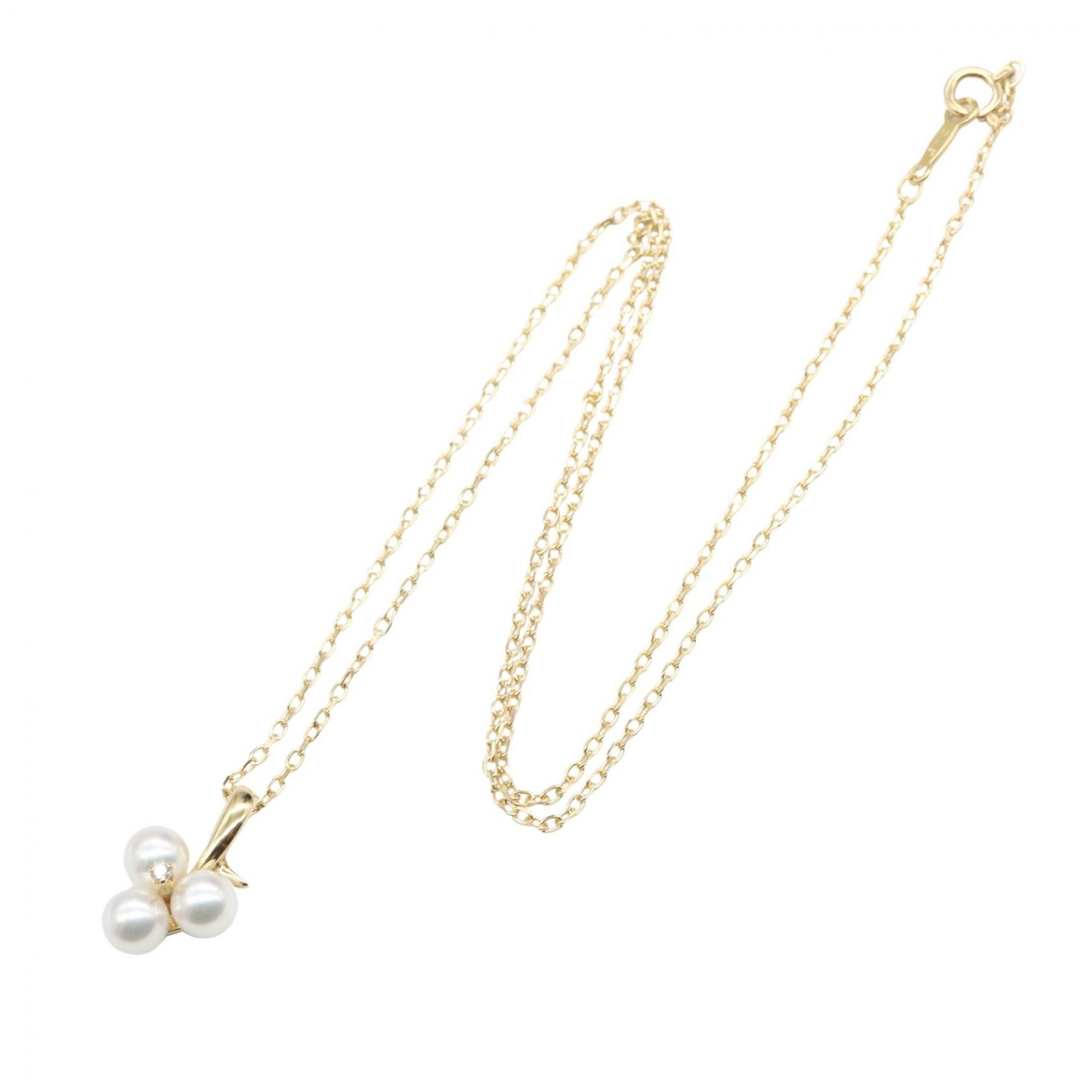 Mikimoto Mikimoto MIKIMOTO Pearl Diamond Au750 Necklace Precious Metal Necklace DUTY FREE for USA Size ONE SIZE - 2 Thumbnail