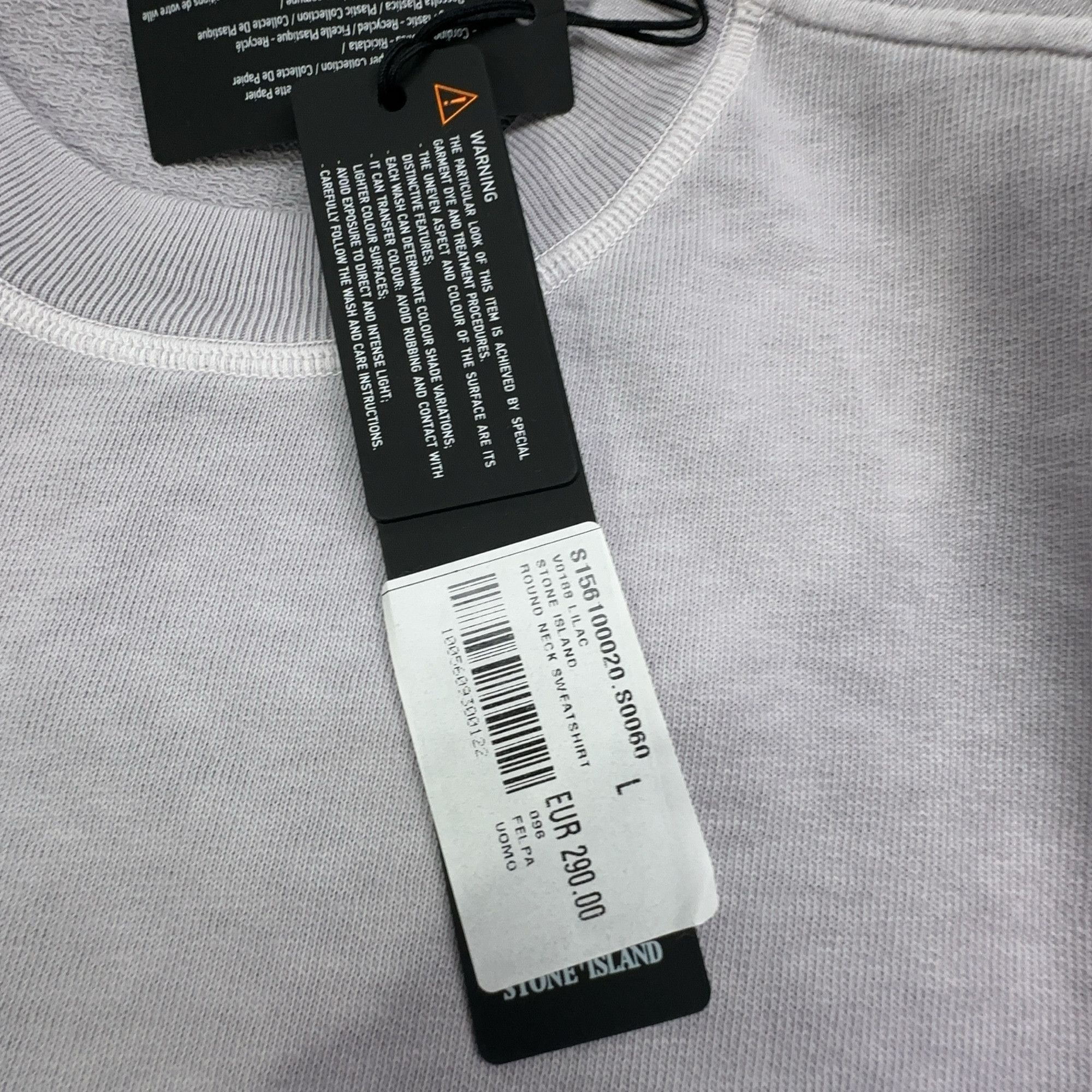 Stone Island Stone Island Lilac Crewneck Sweatshirt Size L Size US L / EU 52-54 / 3 - 5 Thumbnail