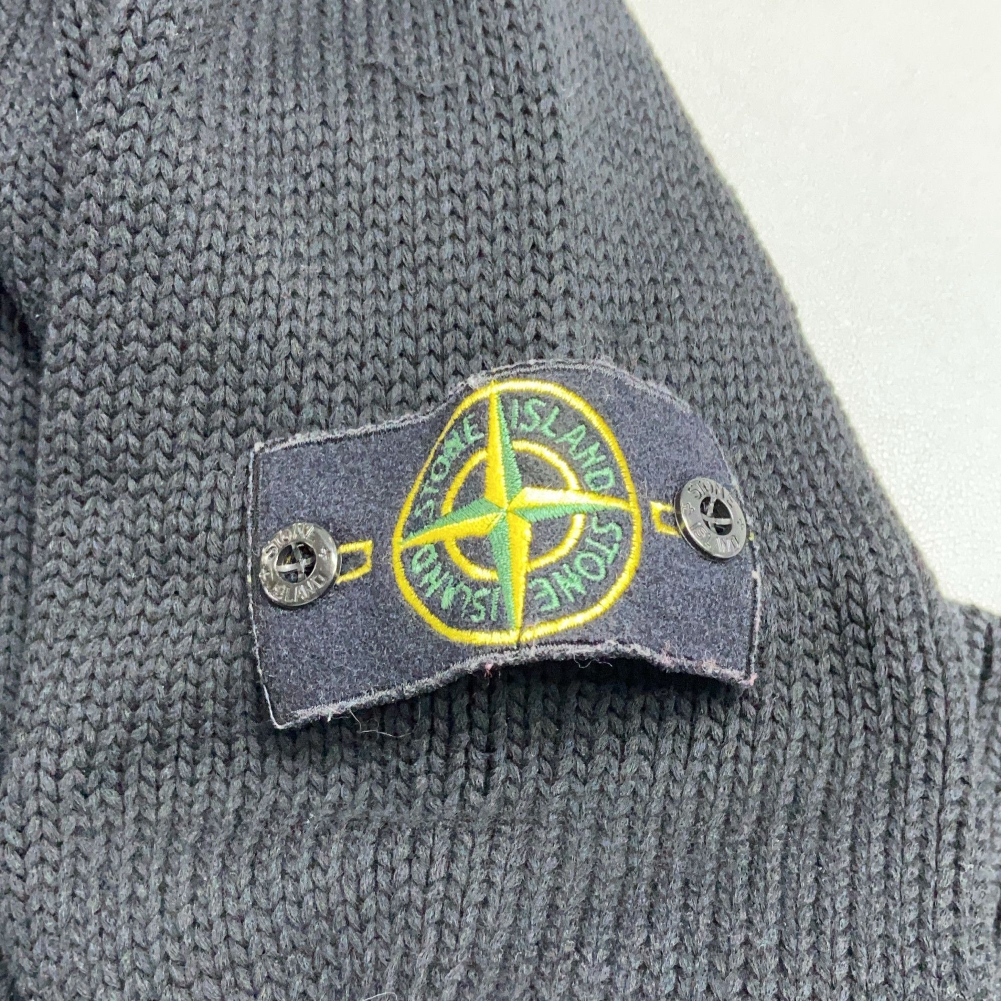 Stone Island Stone Island Compass Patch Knit Zip-Up Hoodie Size M Size US M / EU 48-50 / 2 - 9 Thumbnail