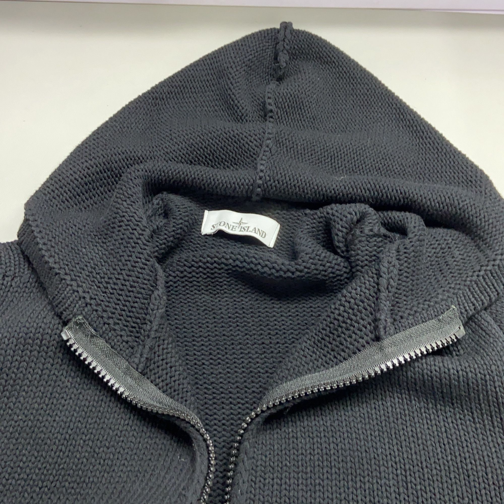 Stone Island Stone Island Compass Patch Knit Zip-Up Hoodie Size M Size US M / EU 48-50 / 2 - 8 Thumbnail