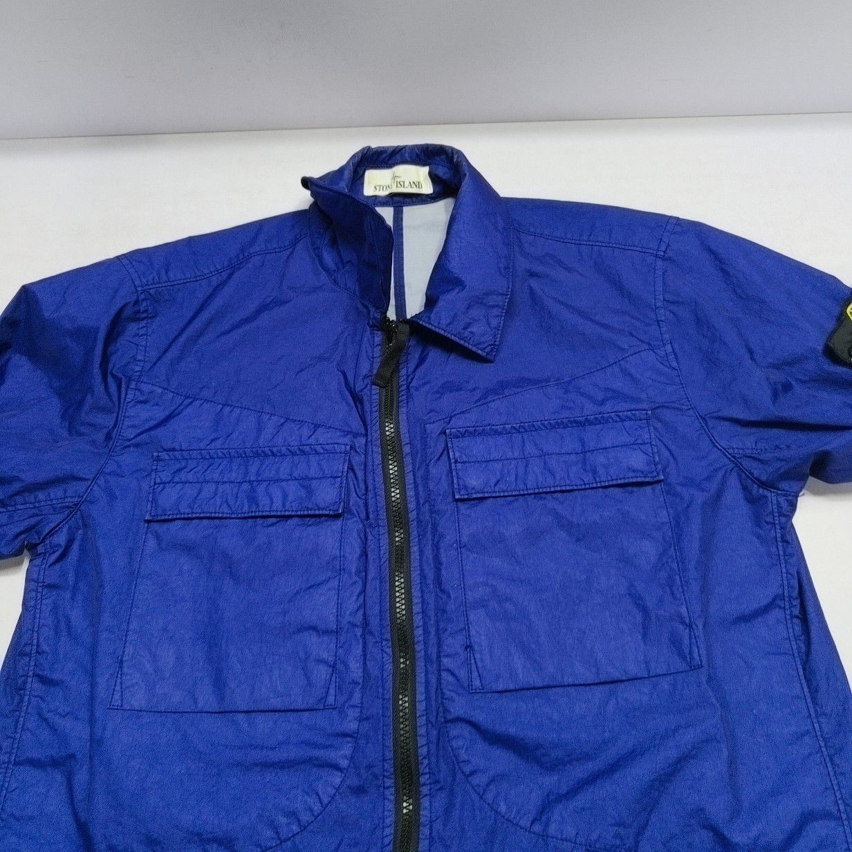 Stone Island Stone Island Blue Nylon Badge Jacket Size M Size US M / EU 48-50 / 2 - 14 Thumbnail