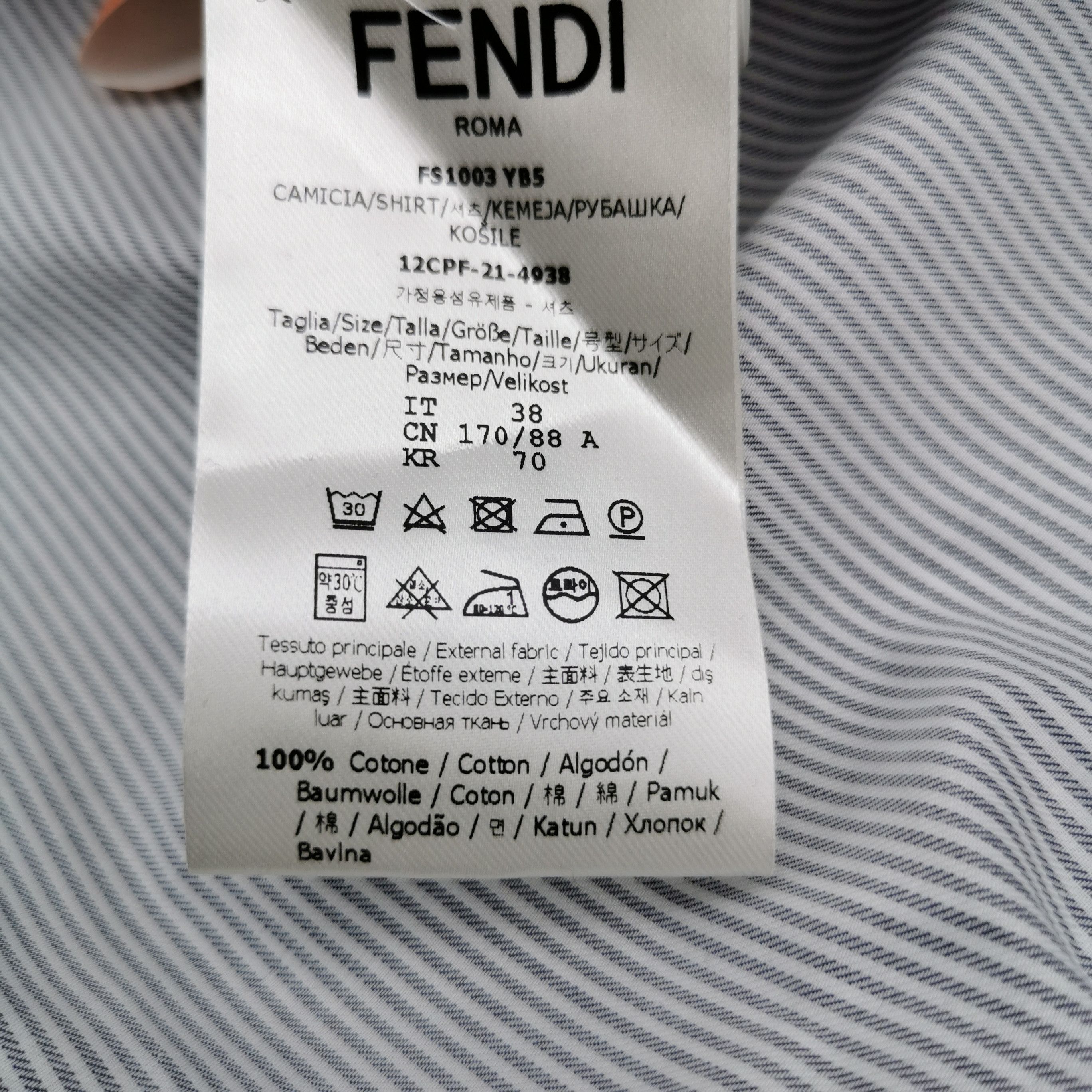 Fendi Fendi Men s Button Ups Size US S / EU 44-46 / 1 - 8 Thumbnail